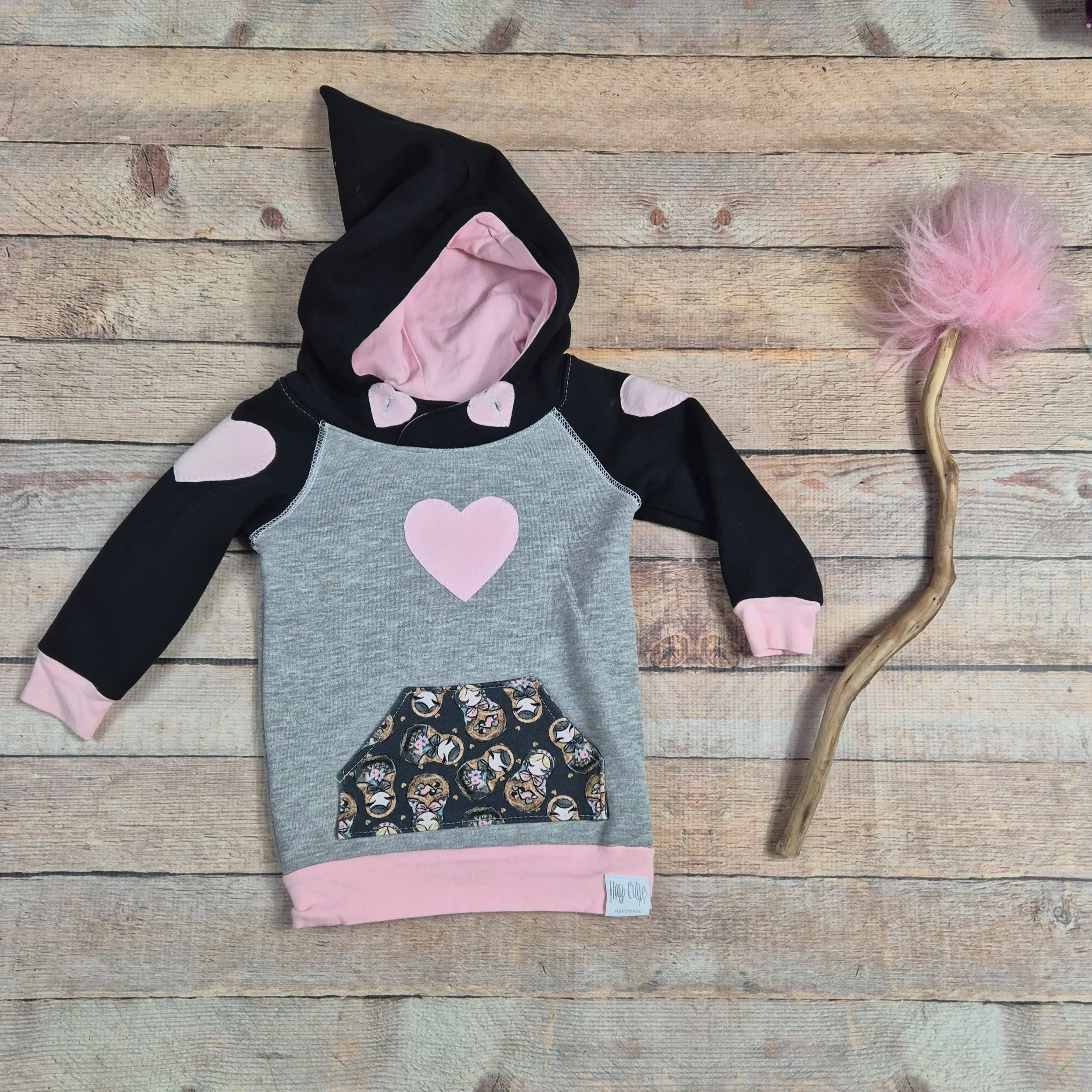 Size 0 Girls Heart Hoodie