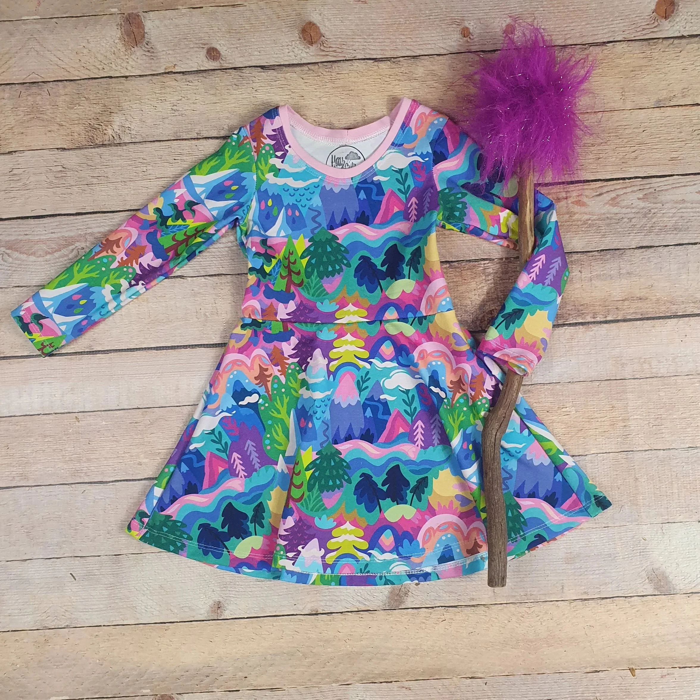 Rainbow Landscape Skater dress