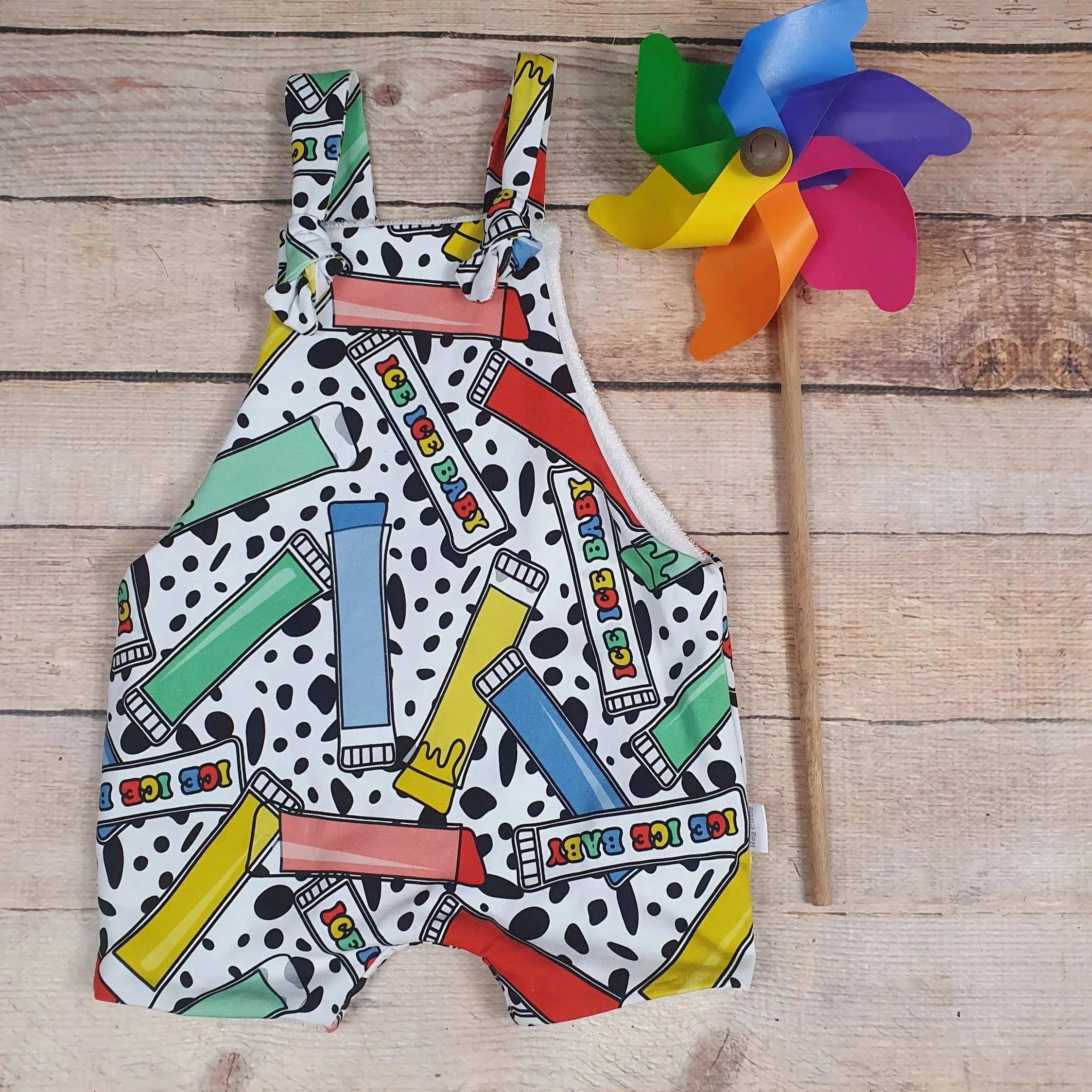 Unisex romper, ice pole rainbow baby knotted Shorties