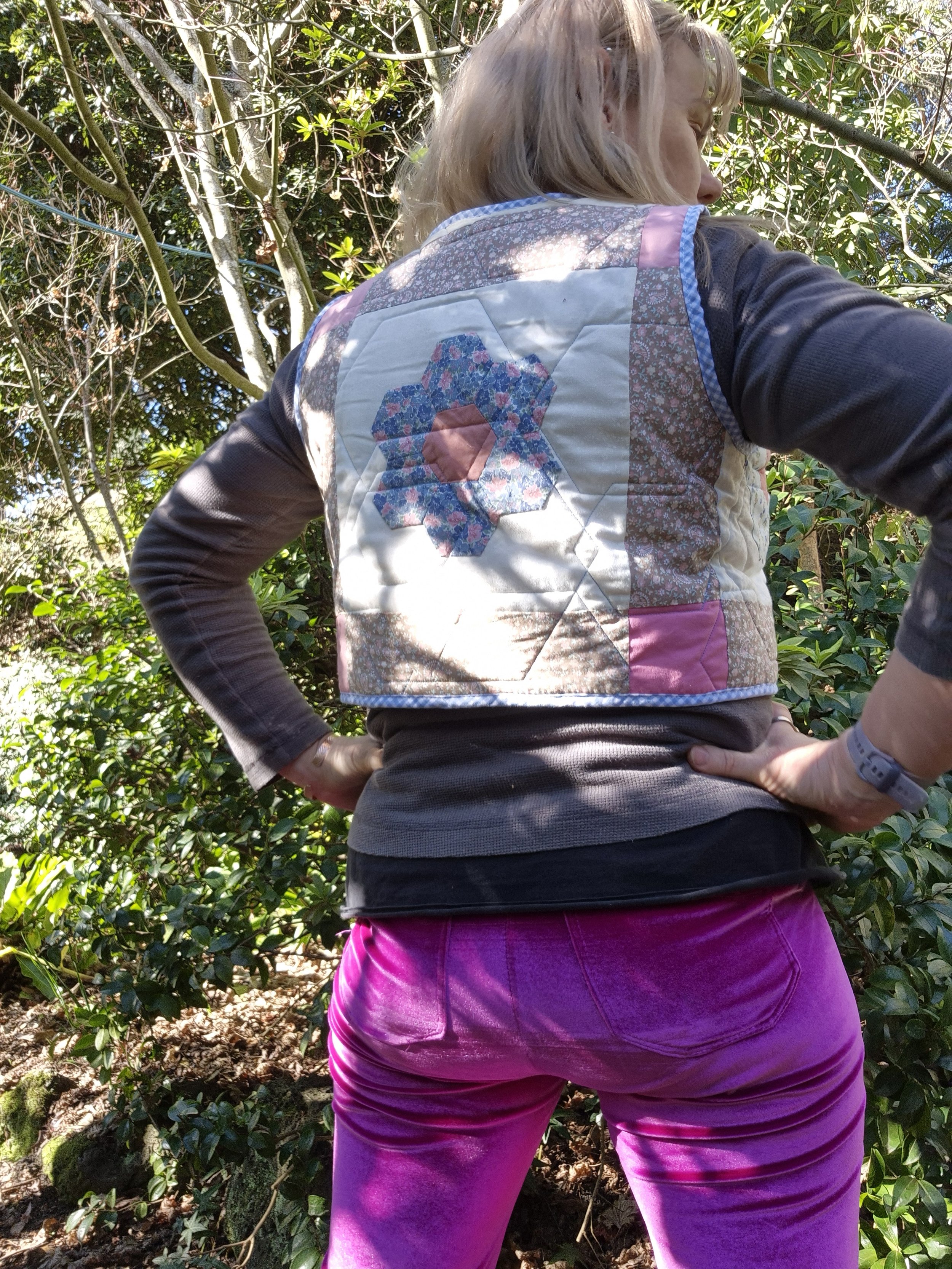 Ladys Patchwork vest (from a reworked quilt)