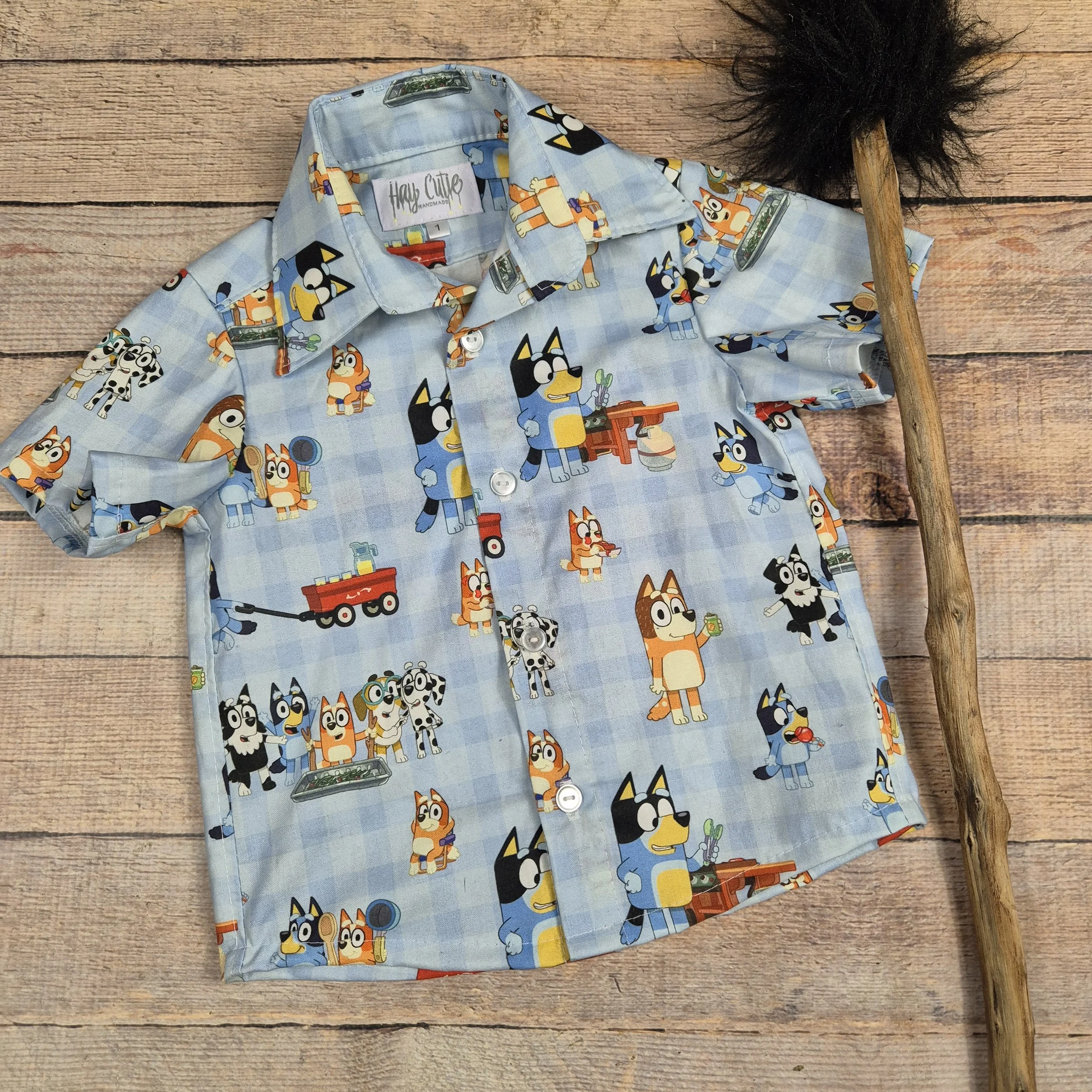 Size 1 Bluey Collared Shirt Collared Shirt