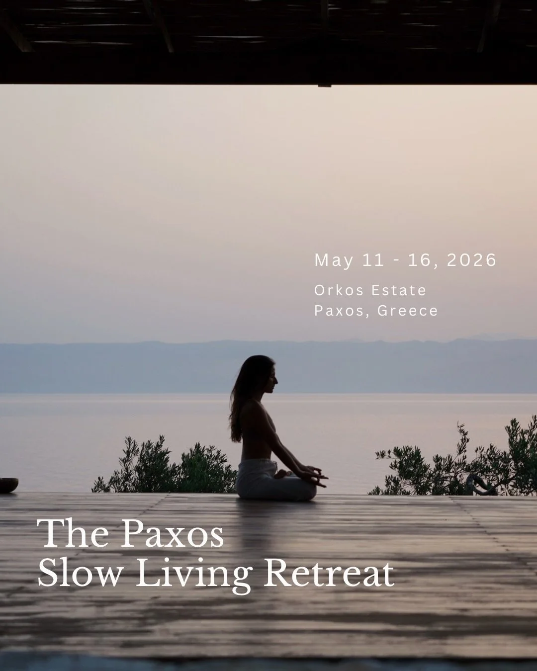 ✨ Paxos Slow Living Retreat &mdash; May 11&ndash;16, 2026 ✨

I&rsquo;m happy to share that our Slow Living Retreat is back next spring on Paxos.

A 6-day retreat for anyone craving a softer pace, in an easy-going place.
No pressure. No performance.

