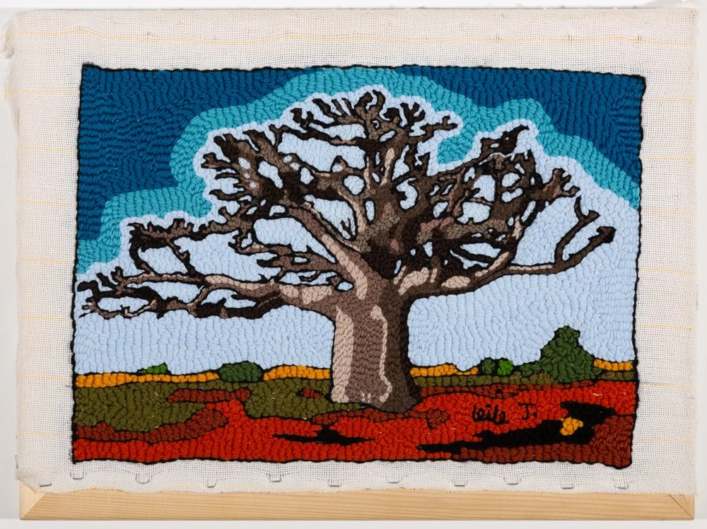 Baobab Stretched out / 48 x 33 cm / Acrylic and wool thread on canvas