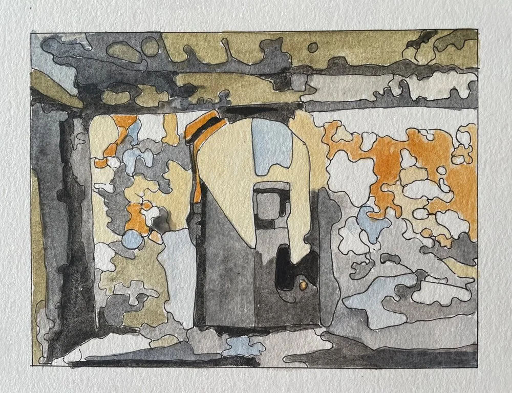 Sofar 2 / Sketch / 11,5 x 15,4 cm / Wool thread on cloth