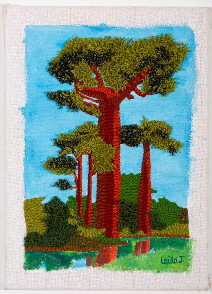 Baobab Group / 37 x 55 cm / Wool thread on canvas
