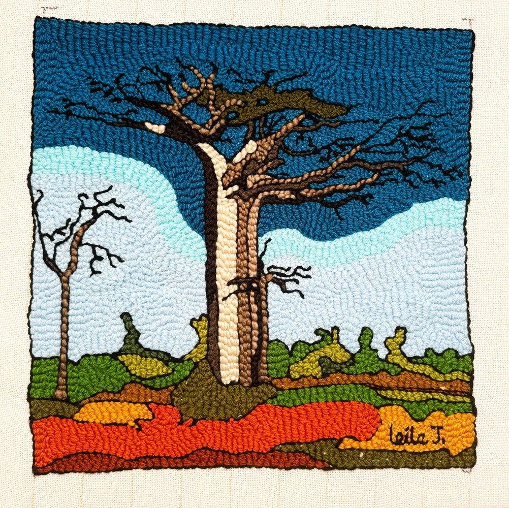 Baobab Trio / 45 x 45 cm / Acrylic and wool thread on canvas