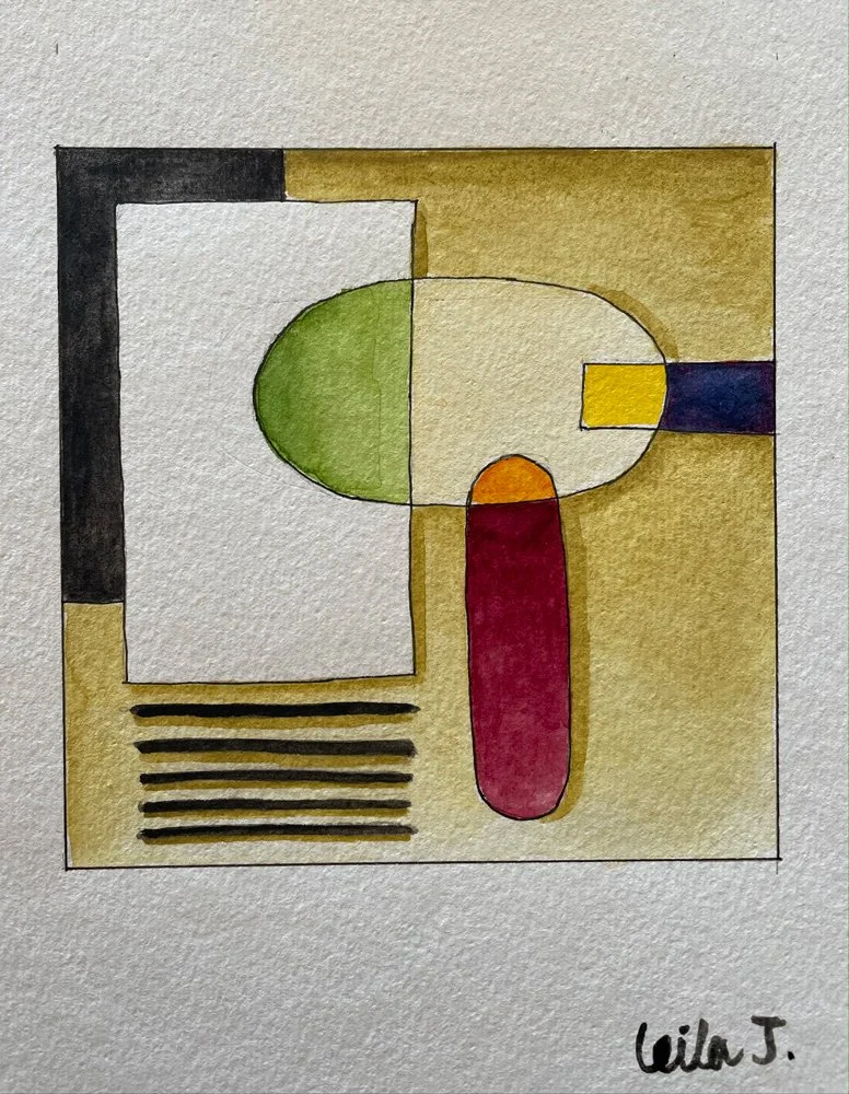  Kilim III sketch / 12 x 12 cm / Watercolor and pen on paper