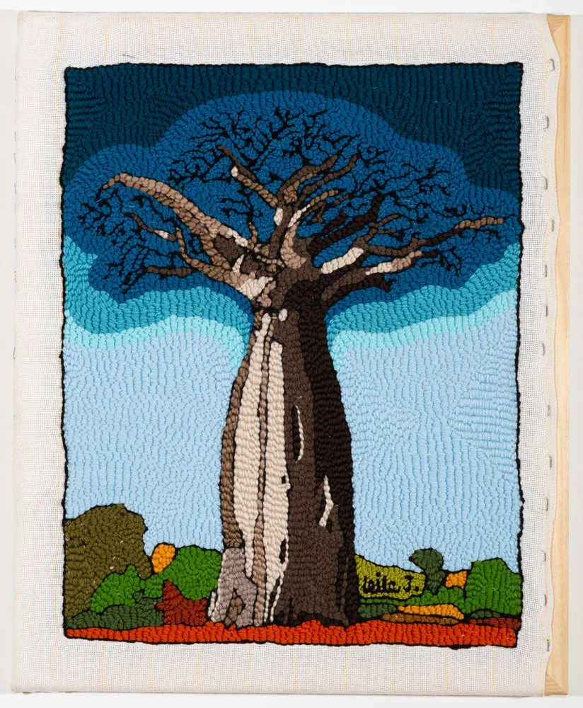 Baobab Oblong trunk / 47 x 55 cm / Acrylic and wool thread on canvas