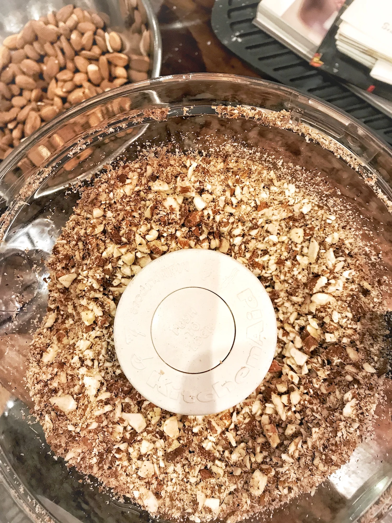 Grinding Almonds.
