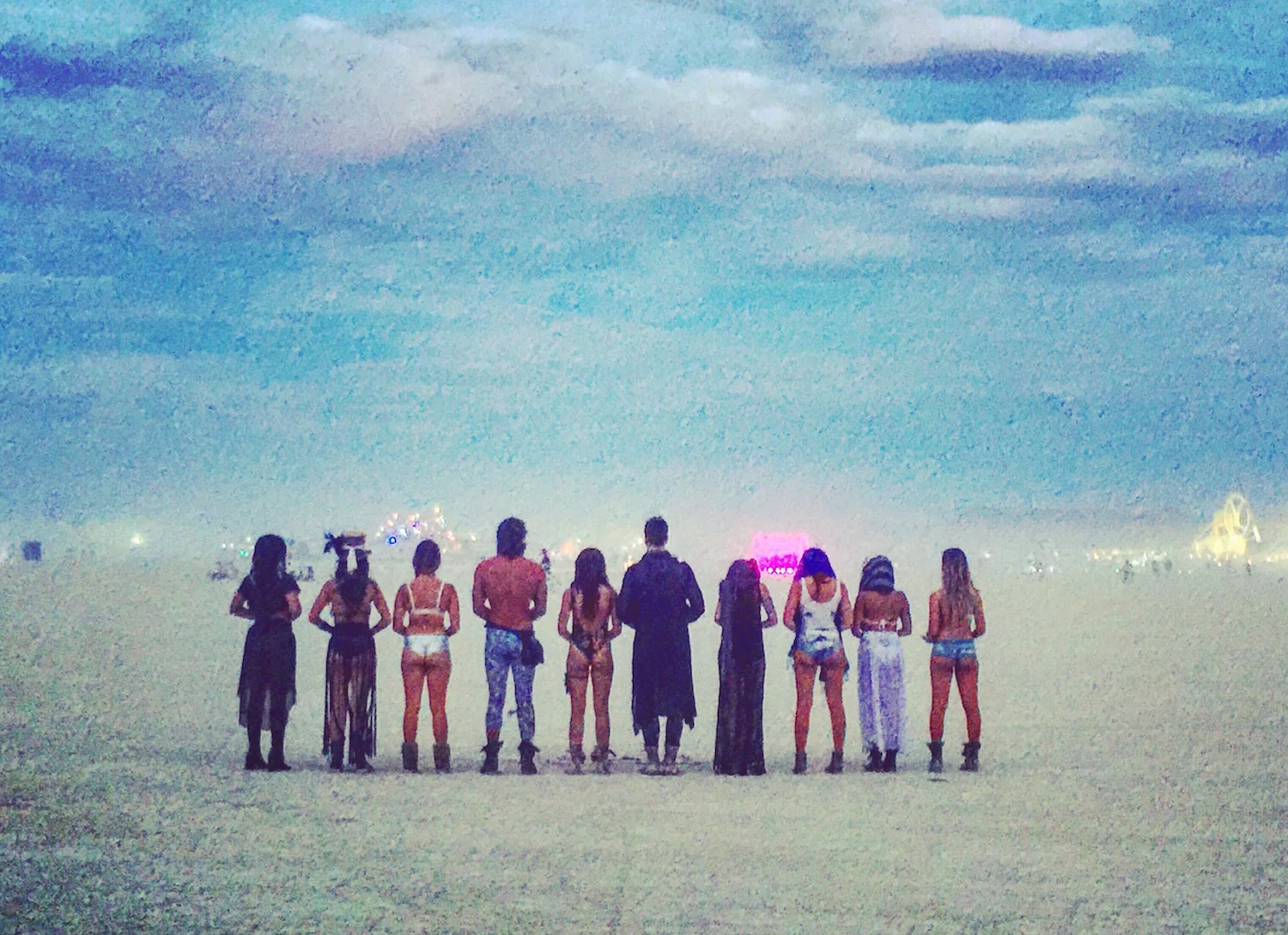 Sun Salutations on the Playa. Burning Man 2016