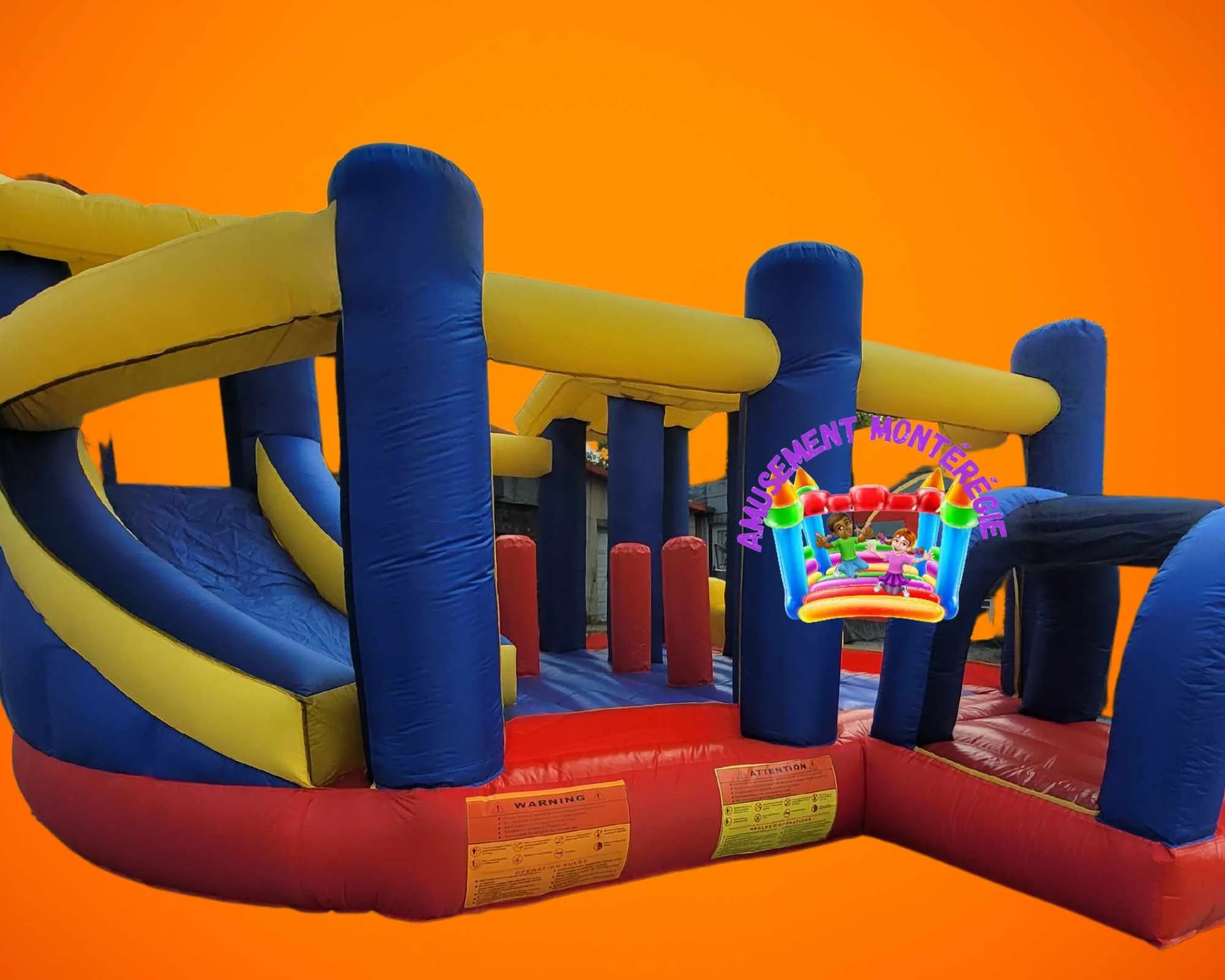 Maison à obstacle gonflable  pour louer multicouleur