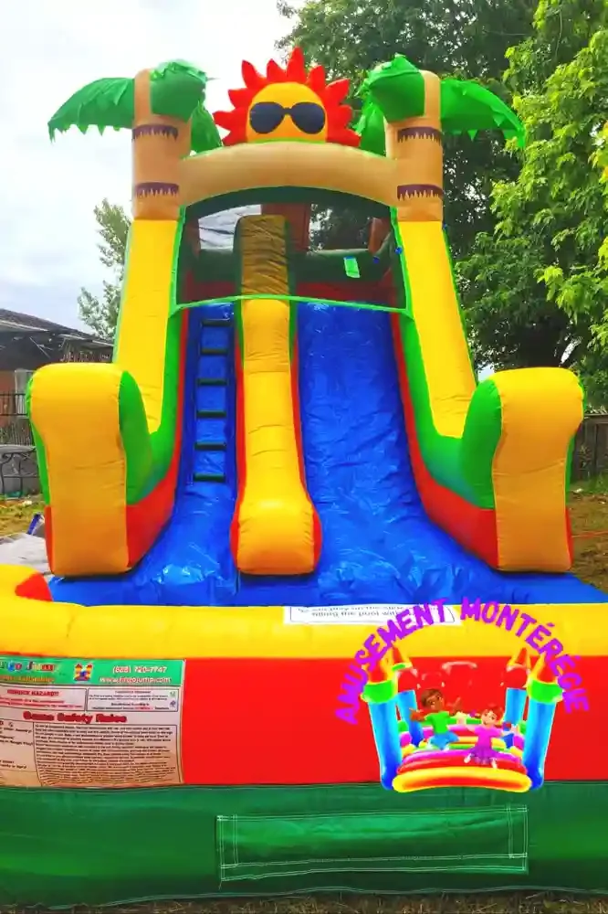 Jeu-gonflable a louer glissade eau tropicale