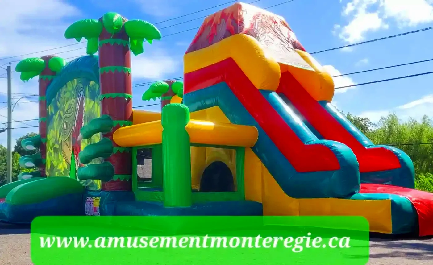 Jeu gonflable volcanosaure