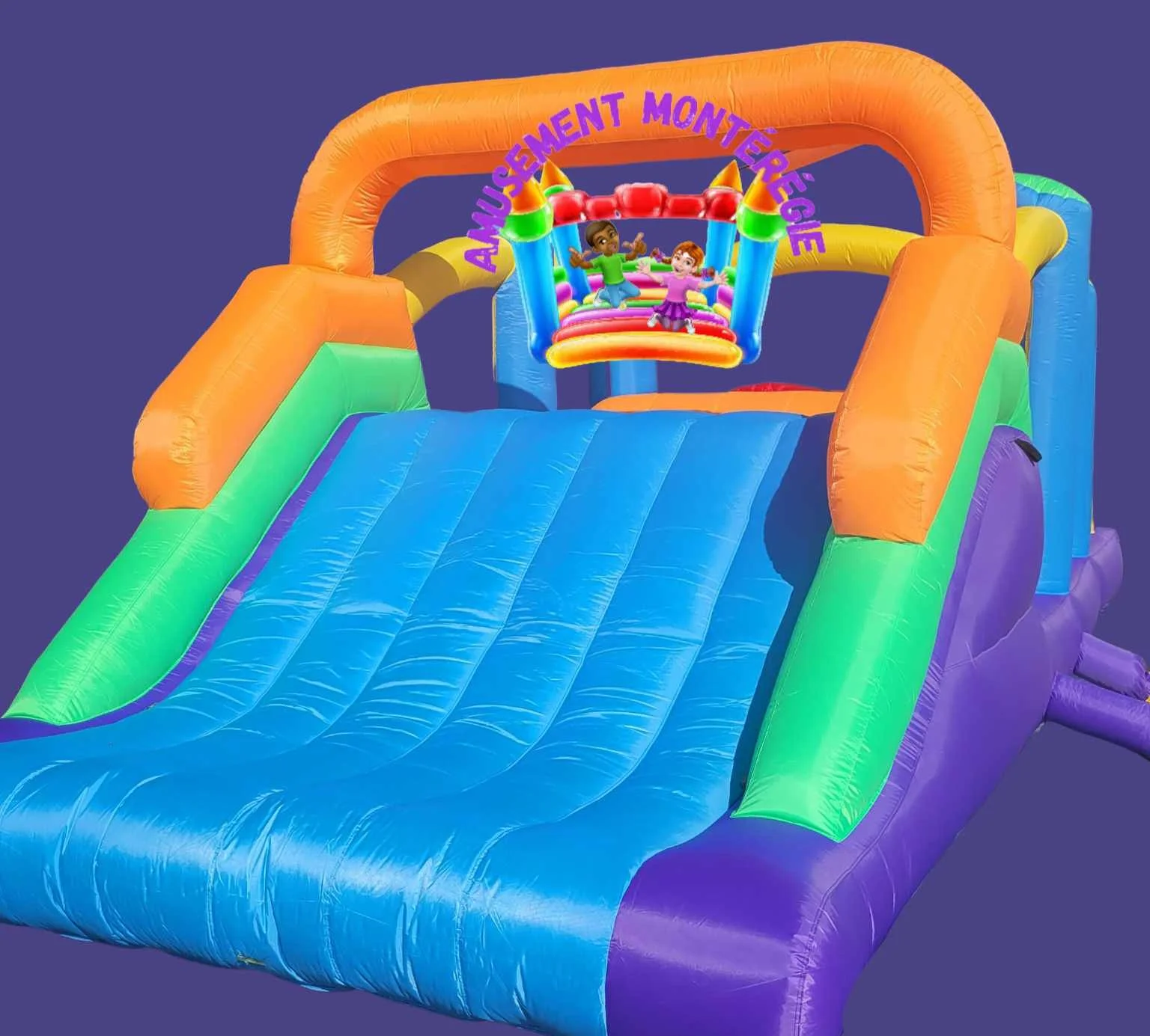bouncy obstacles house for rent big slide from amusementmonteregie.ca 