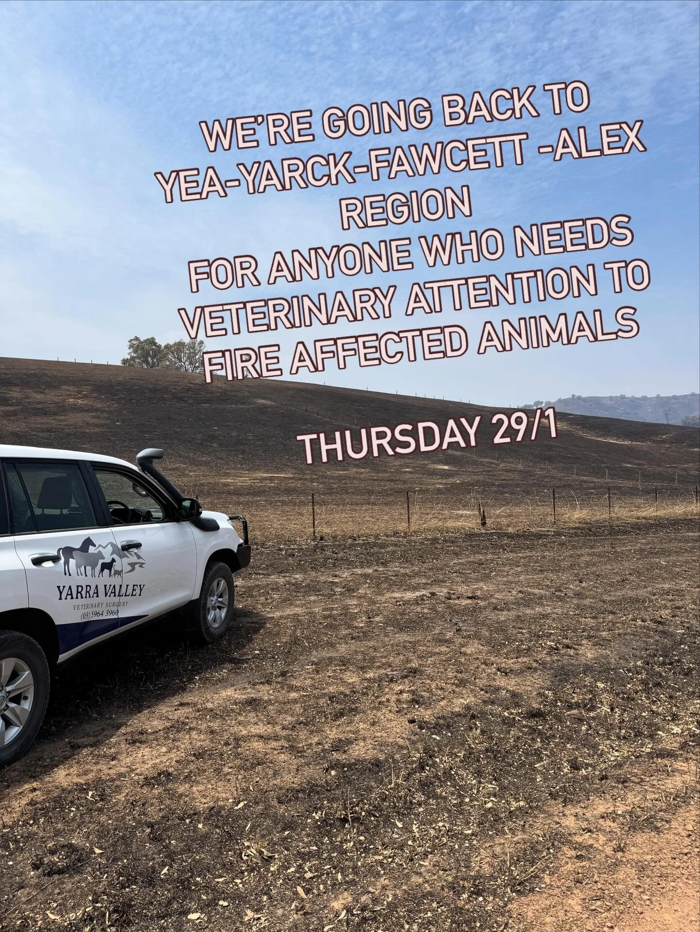 ❤️&zwj;🩹 Recovering from these bushfires will be a marathon and not a sprint. There are still people and animals in need of services, and we will continue to come for as long as were needed.

Contact us if you are affected by the fires and need vete
