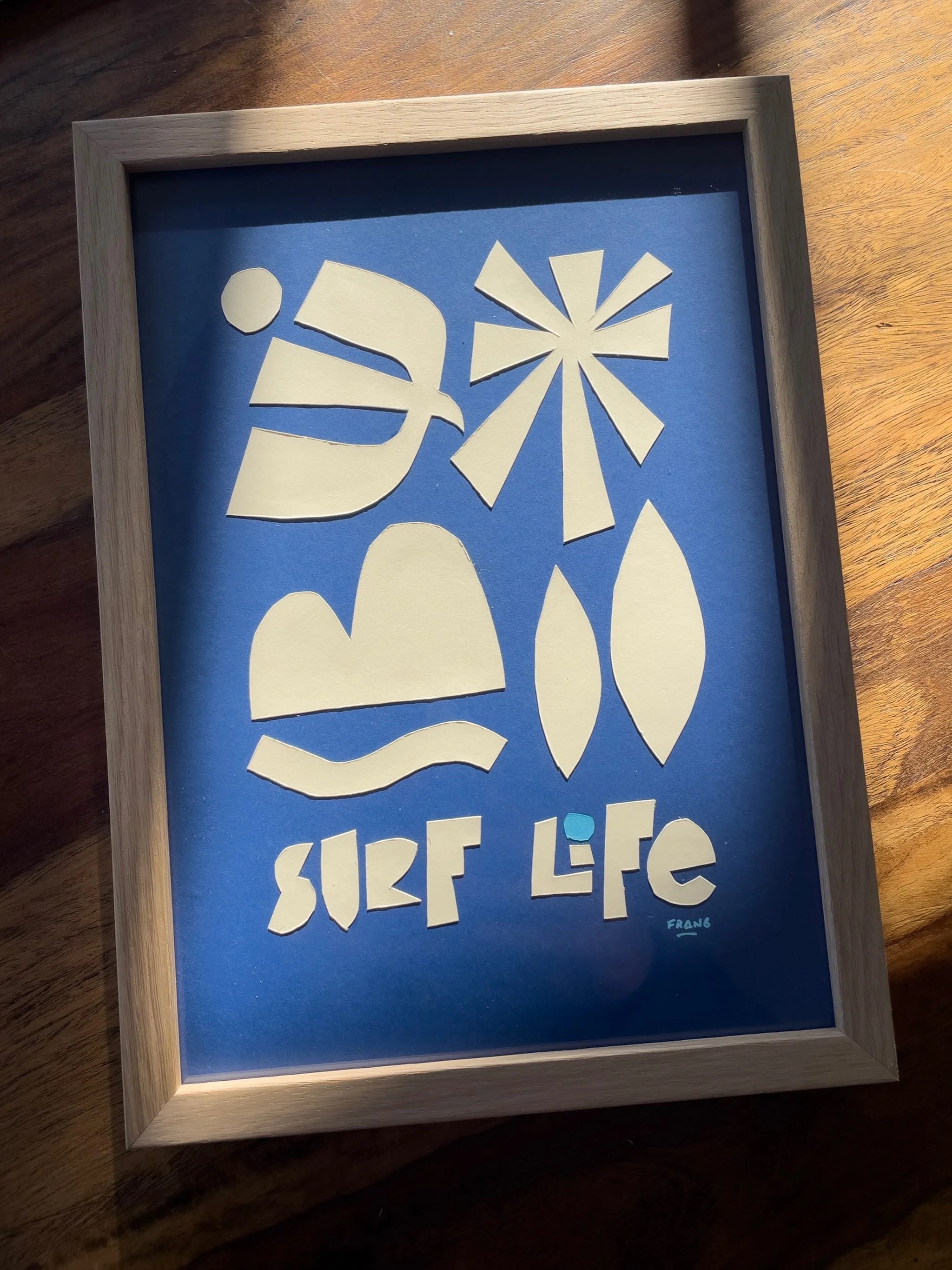SOLD - I know I said I was taking a break, which is true, but maybe not 100% 😅 Just to let you that this collage found a new home and is going to be part of a bigger textile project. More on that soon :) 
#collage #surflife #surflifestyle #lettering