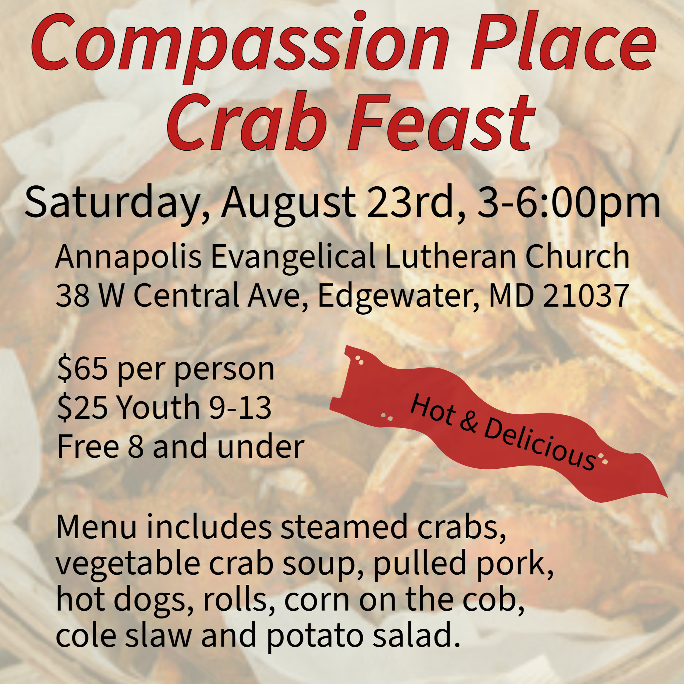 Crab Ticket Compassion Place - 2025 Crab Feast Graphic