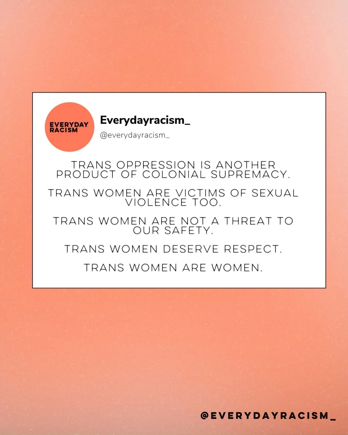 Please connect the dots folks I beg.
Marginalised communities need to stick together more than ever.We can learn together but no room for any transphobia over here.
Naomi and Natalie 🖤