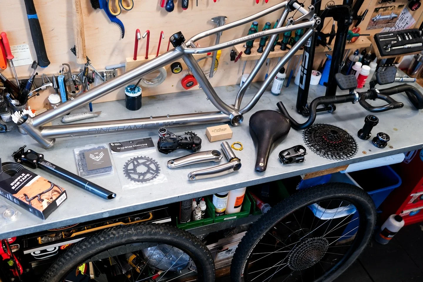 If I&rsquo;d have to narrow down our favorite thing we all do at the shop, it would definitely be custom bike builds.

Starting with a fame (either ordered from us or brought to us), picking out parts (which brakes to use, what drivetrain, color acce