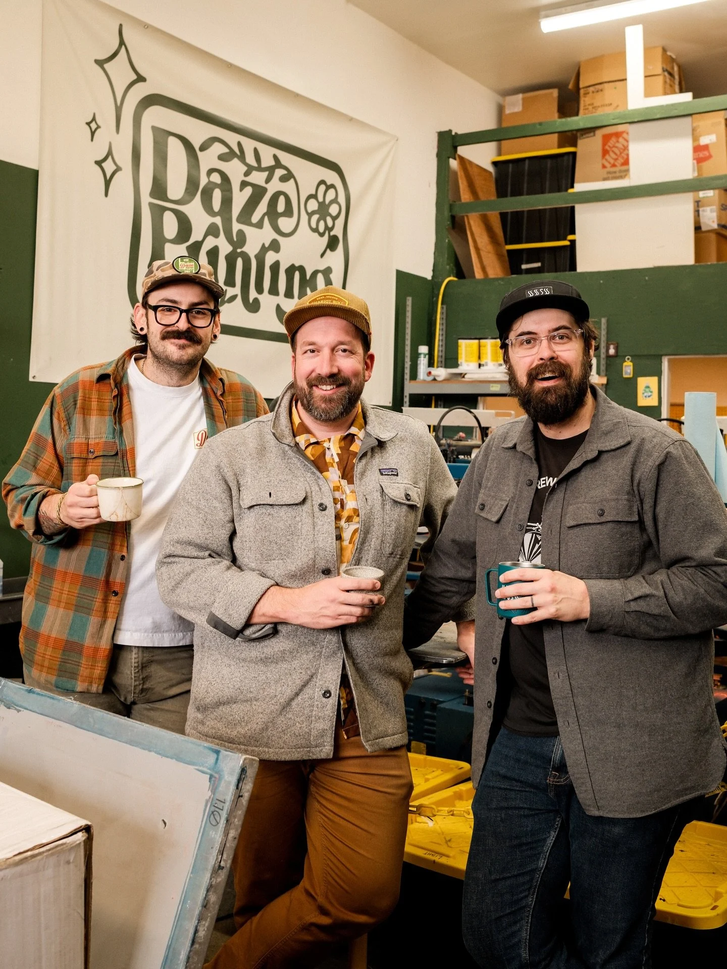 While the Bike shop is closed @hushhushcoffee is still open on Fridays.

This morning was a special Hush Hush Coffee collaboration with @dazeprinting (who also printed our bike shop t-shirts :)

Daze opened up their print shop and made a bunch of fun