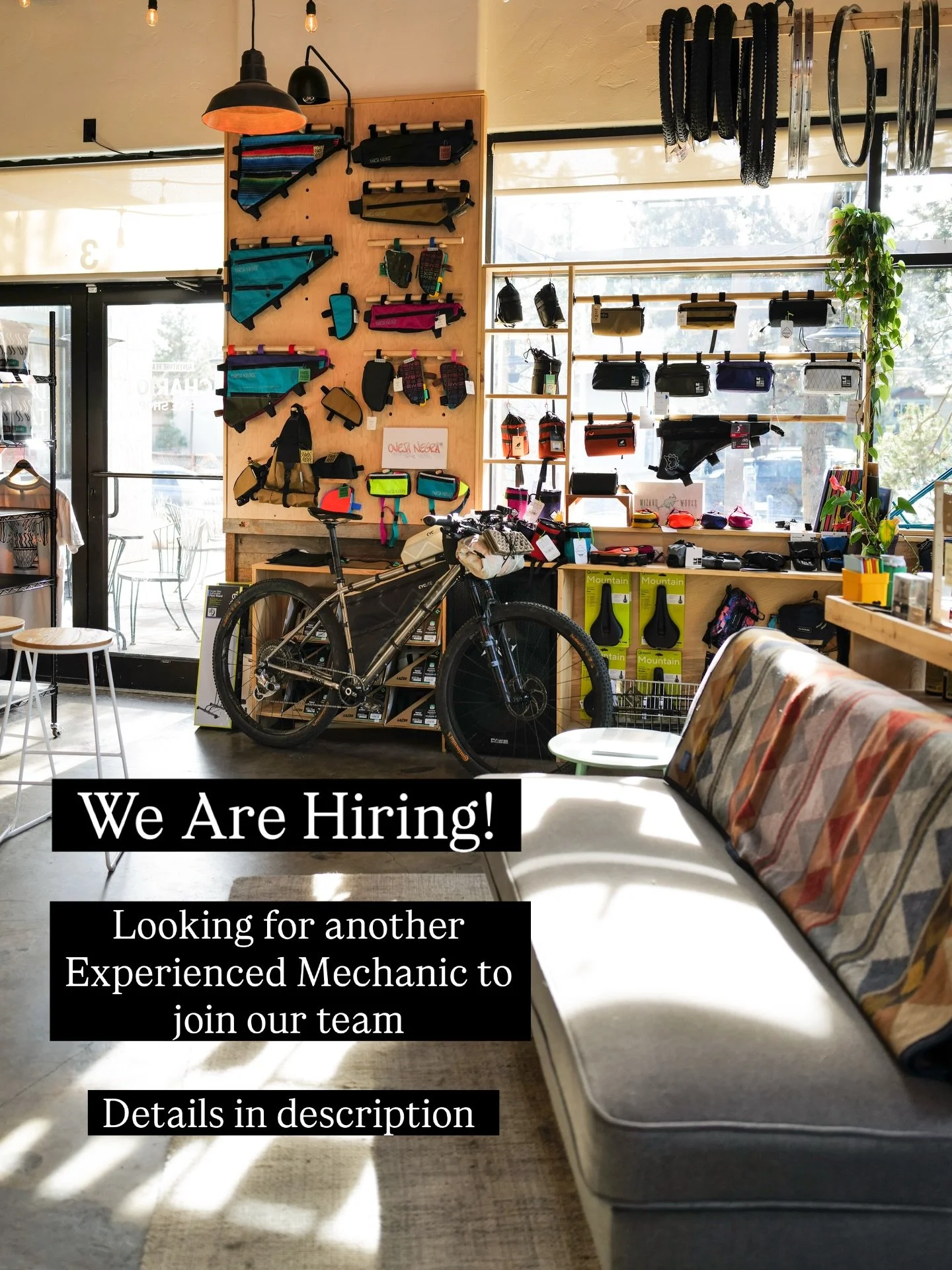 We&rsquo;re Hiring: 
Experienced Bike Mechanic
Chariot is a tight-knit, community-focused shop in Bend with a fun crew.
We focus on service and builds.
We&rsquo;re looking for that unicorn of a person, but figured, why not put the word out. This isn&