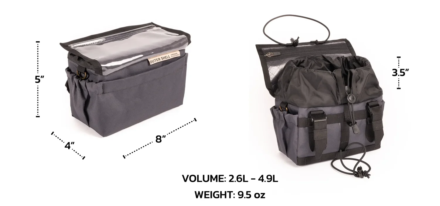 Outer Shell Drawcord Handlebar Bag Cow — Chariot Bike