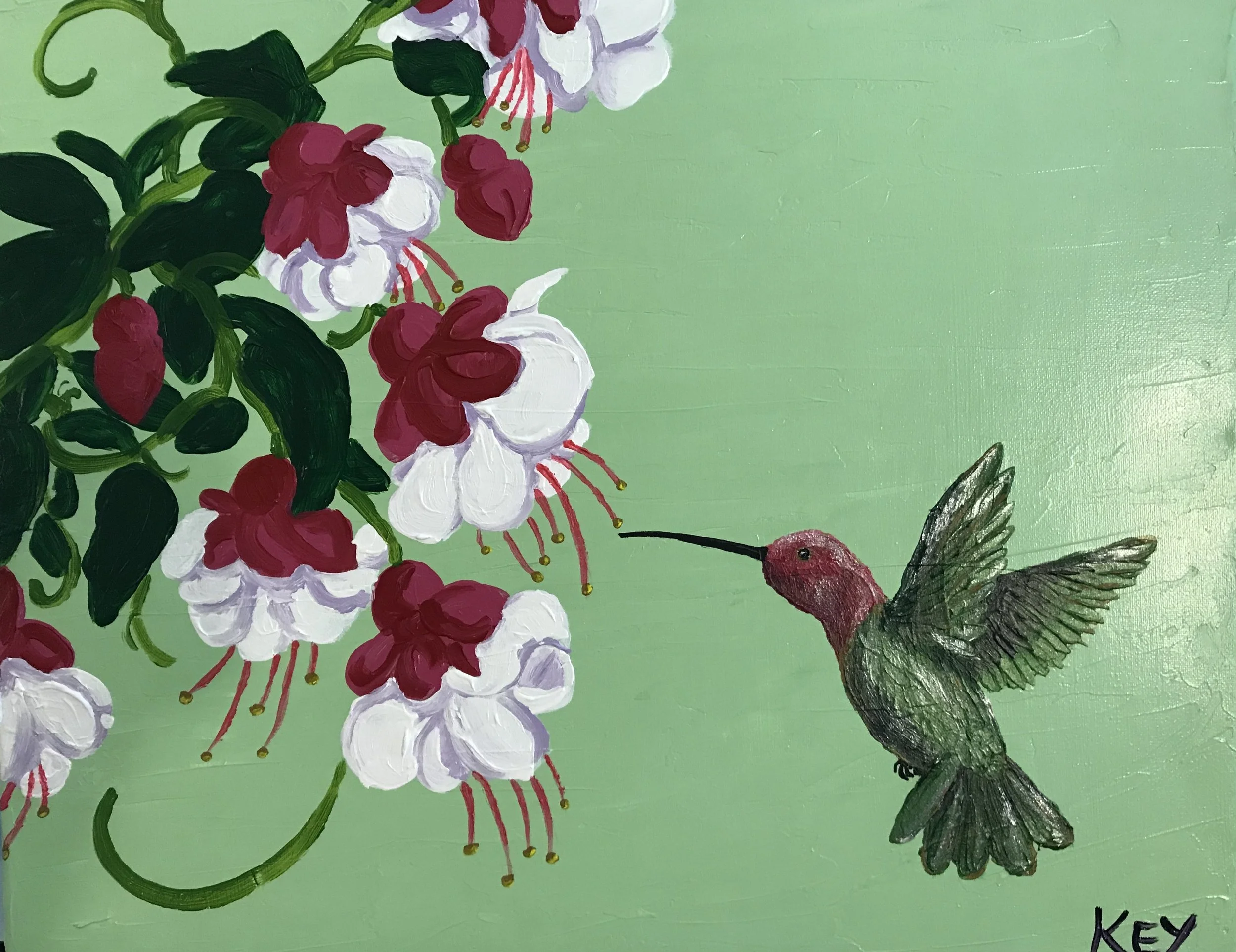 Hummingbird & Fuchsia