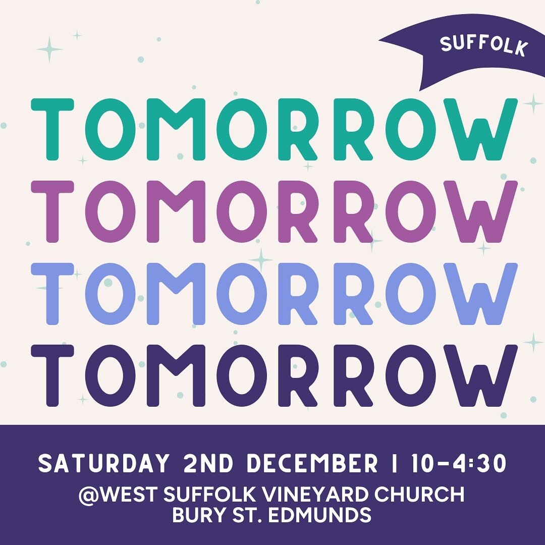 🌟It&rsquo;s Tomorrow!🌟

It&rsquo;s almost time for our Suffolk Fair! We&rsquo;ll be setting up tomorrow at West Suffolk Vineyard Church in Bury St. Edmunds from 10am for a day of festive fun 🎉

With so many talented sellers, scrumpy cakes from @na