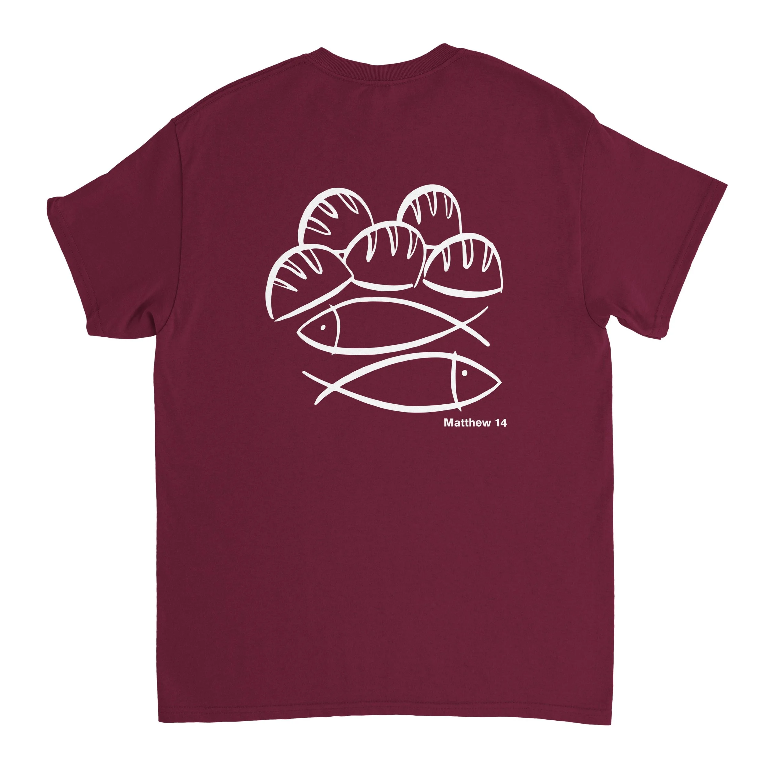 Matthew 14, Feeding the 5000 Unisex Crewneck T-shirt, £18-£22, 