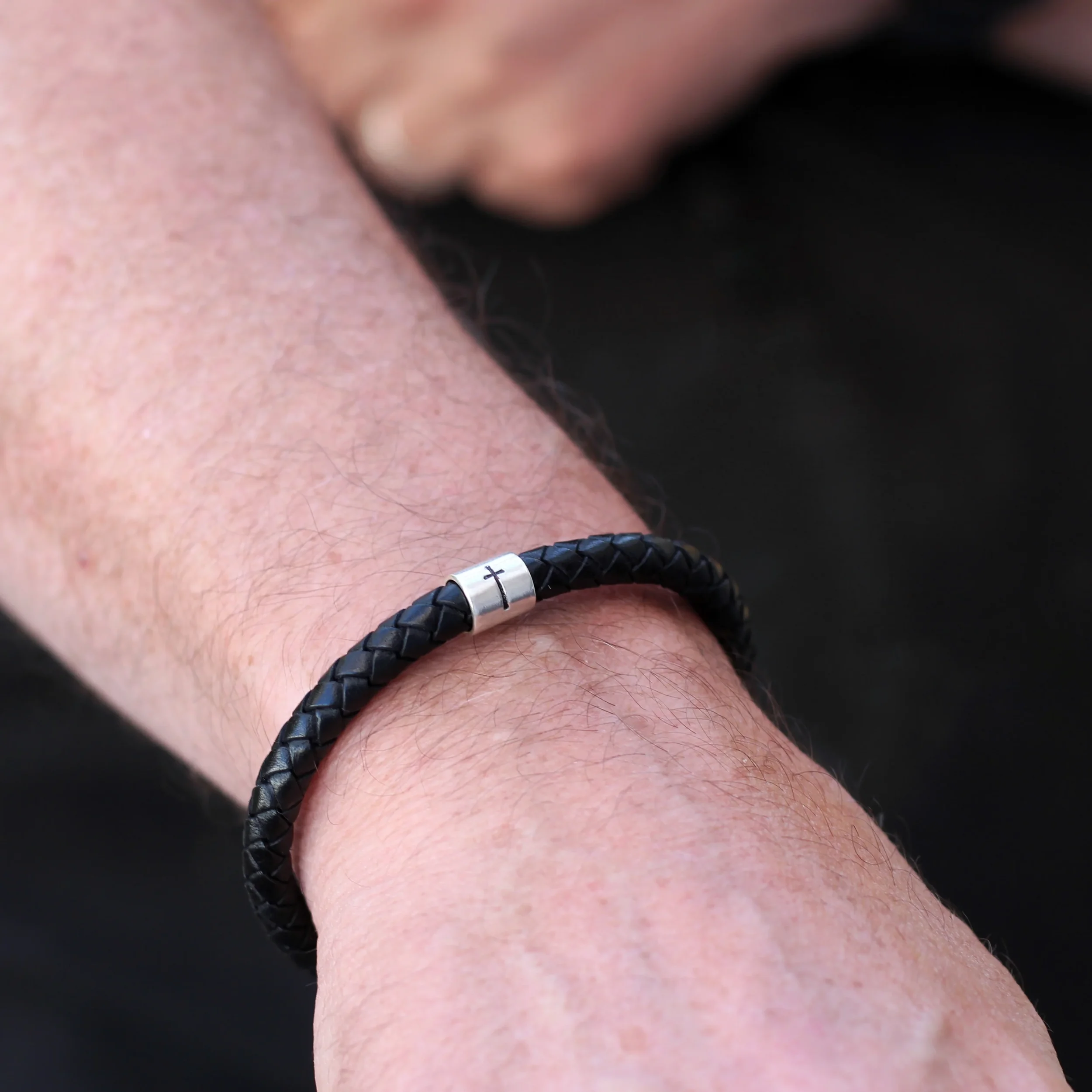 Cross Braided Leather Bracelet, £55