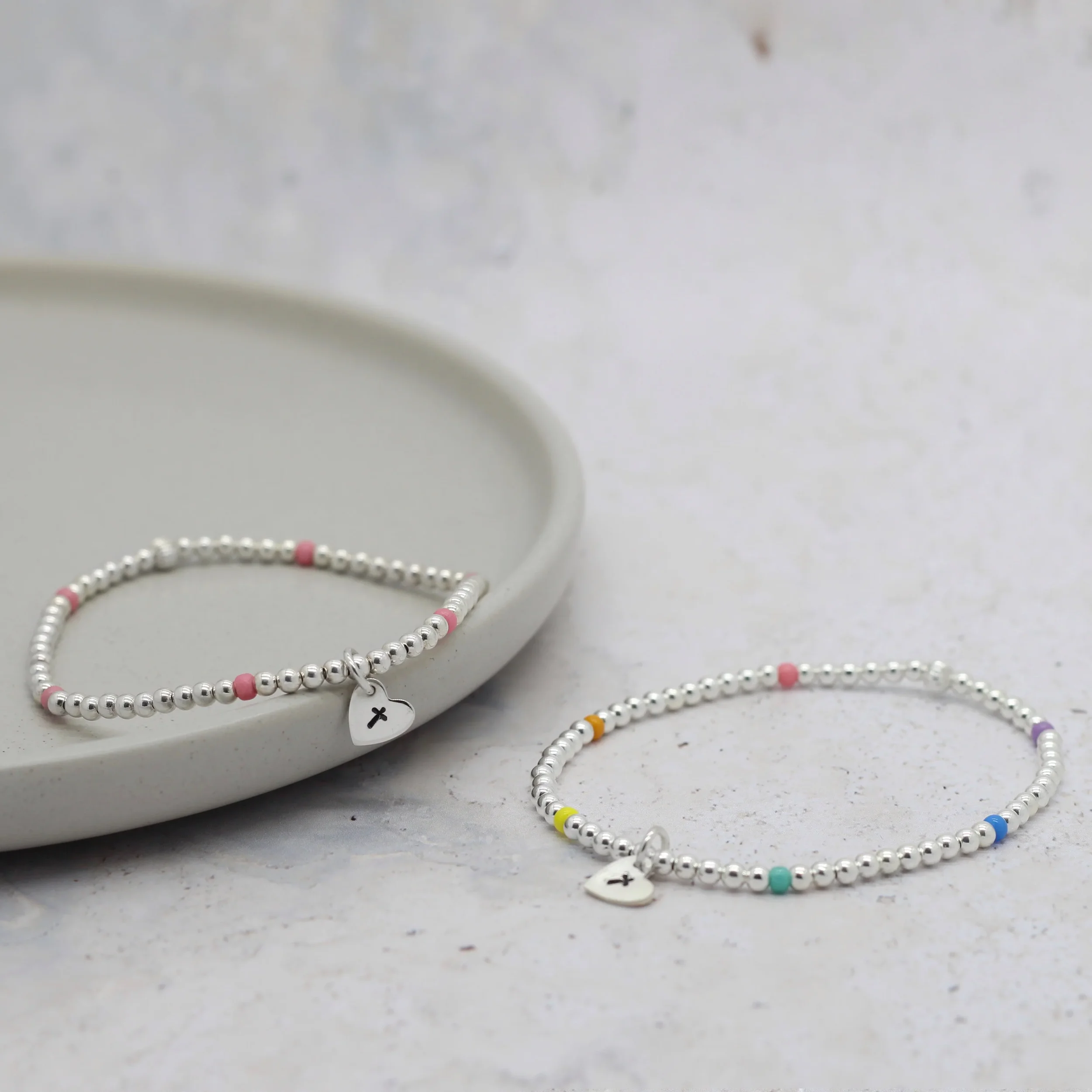 Cross Heart Bead Bracelet, £35