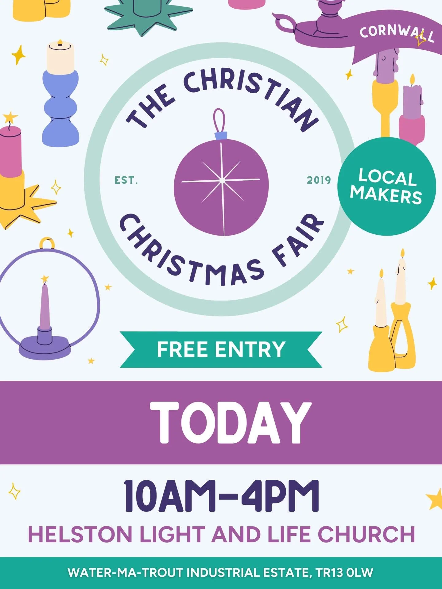 It&rsquo;s today! 🌟

Come and join us at Helston Light &amp; Life Church today until 4pm. We&rsquo;re fully stocked with cakes and our lovely makers are ready to welcome you 🥳