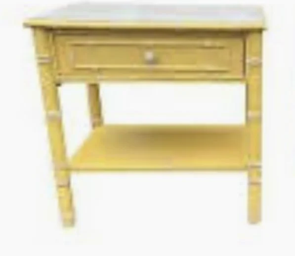 Yellow Thomasville Faux Bamboo One-Drawer Nightstand — Vintage
