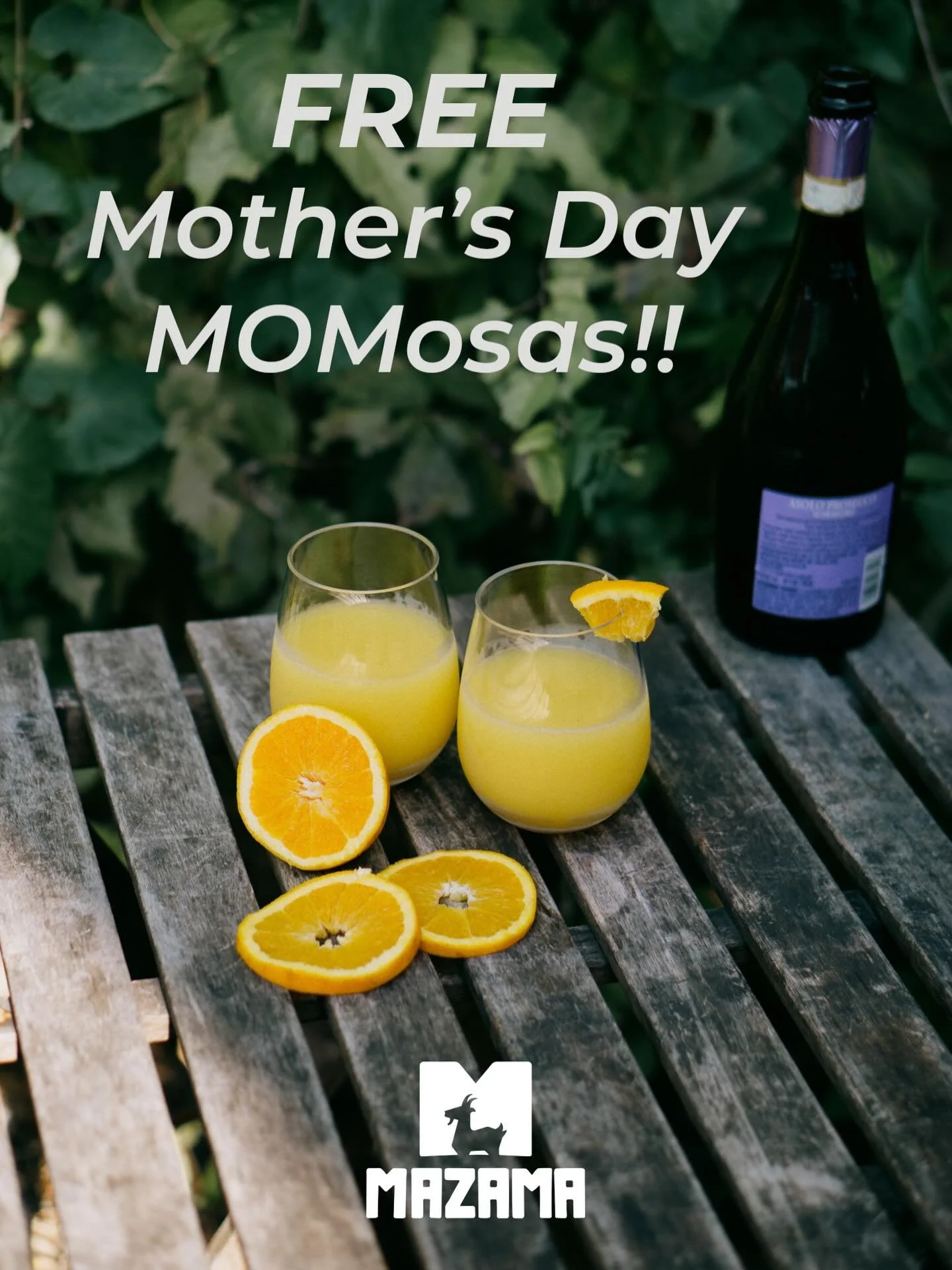 Free MOMosas for Mother&rsquo;s Day! You deserve it! See you tomorrow 🥂