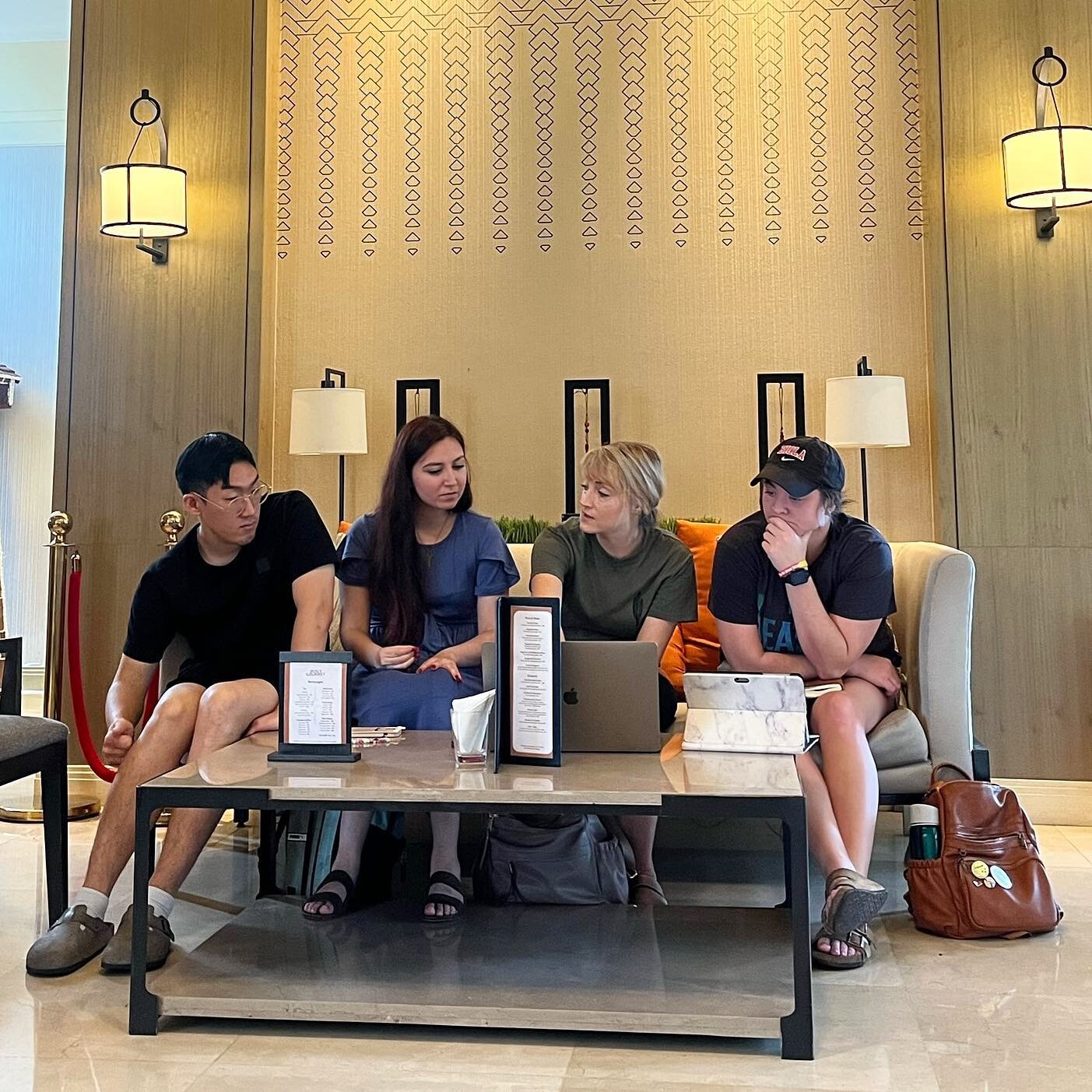 I have the best students in the world!  This photo was taken on our recent trip to the Philippines.  We were preparing to present a 4-hour wellness seminar together at a local university.  It was a jet lagged, yoga pants, makeup-free kind of meeting.