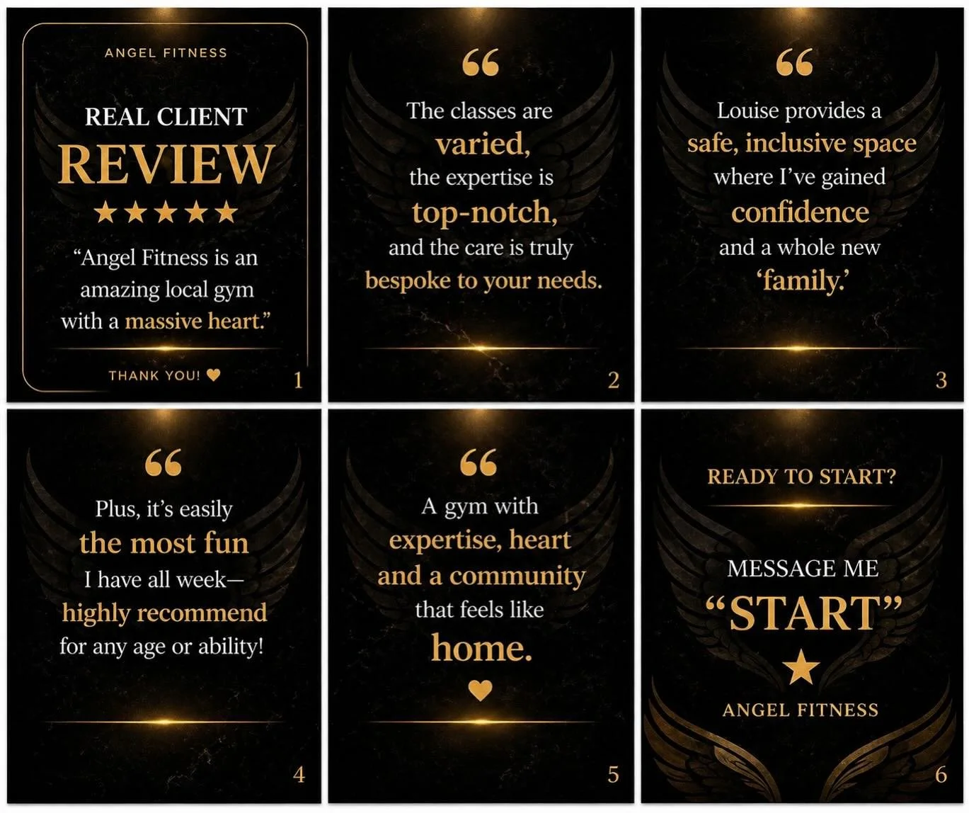 Don&rsquo;t take my word for it!
Just a few of our ⭐️⭐️⭐️⭐️⭐️ reviews from our members!

Want to find out more about our classes? Drop me a message we would love to welcome you!! 
#angelfitness #uckfieldfitnesd #smallgrouppt #pereonaltrainer