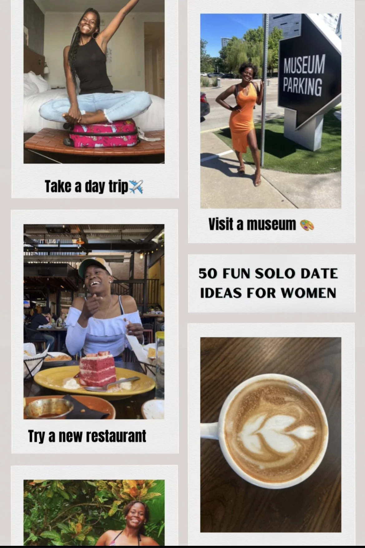 50 Solo Date Ideas for women ๐