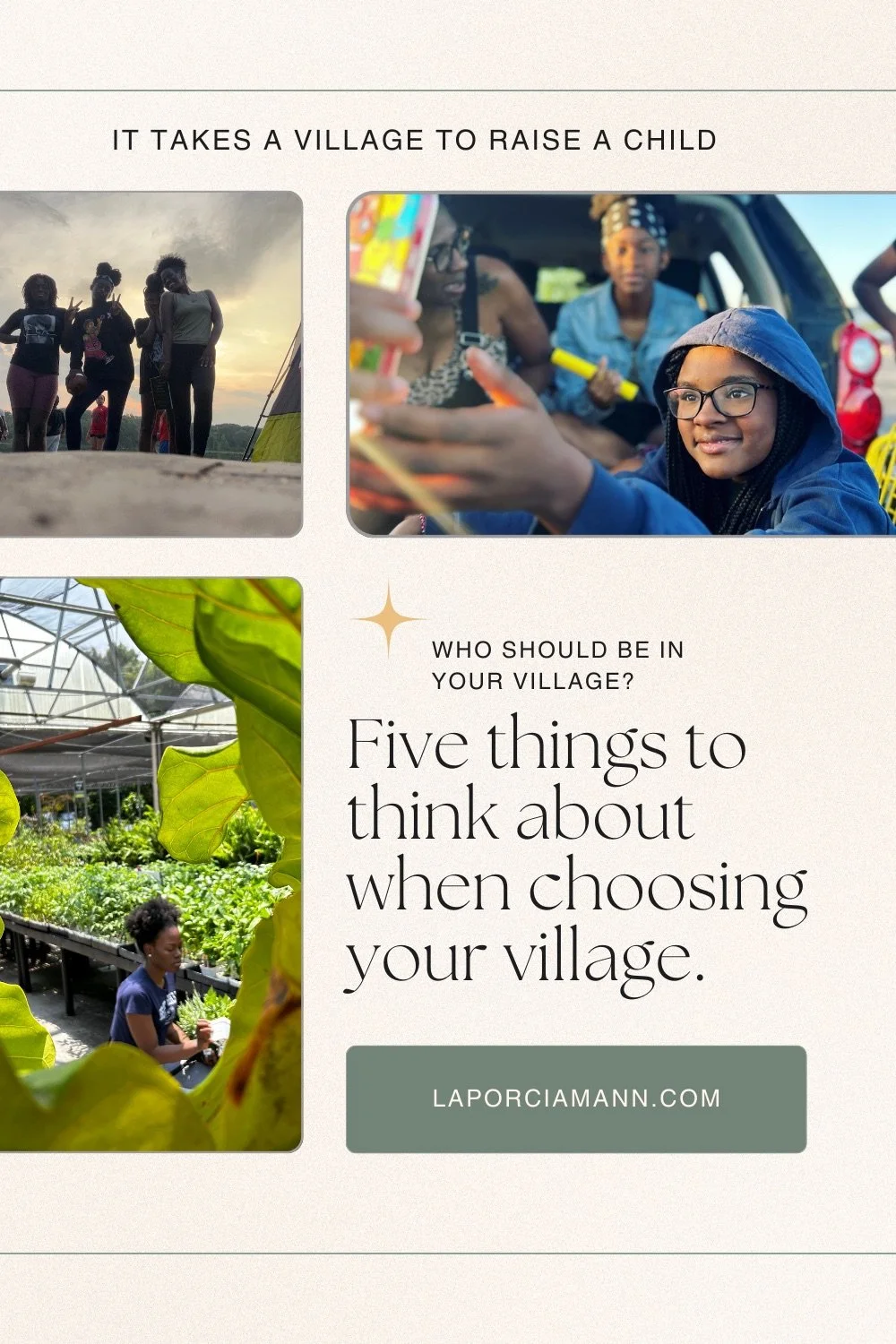 It takes a village: What to look for when choosing your village.