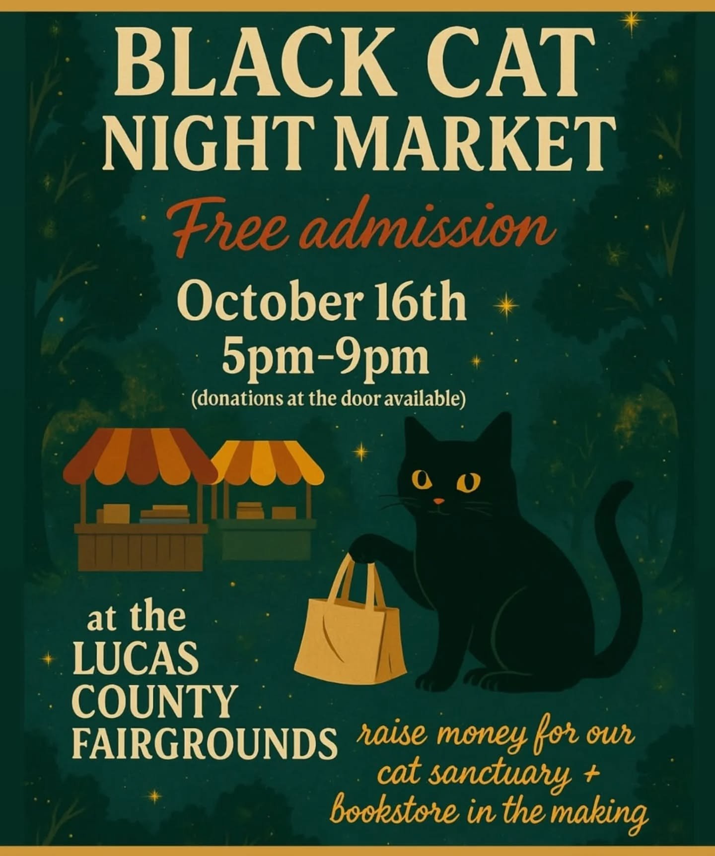The Black Cat Night Market, hosted by @willowandwhiskerscatlounge is tomorrow night!

I will be at the Lucas County Fairgrounds from 5-9 pm with a selection of cozy autumn treats.&nbsp;Admission is free - come to shop local, enjoy food &amp; vendors,