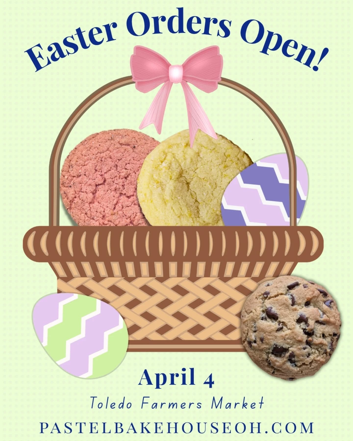 It's time to put together those Easter plans and Pastel is here to help! We will be at the @toledofarmersmarket on Saturday, April 4 and we're bringing our best holiday menu - Cookies, Dinner Rolls, Cinnamon Rolls, and Biscuits!

Visit the Pastel web
