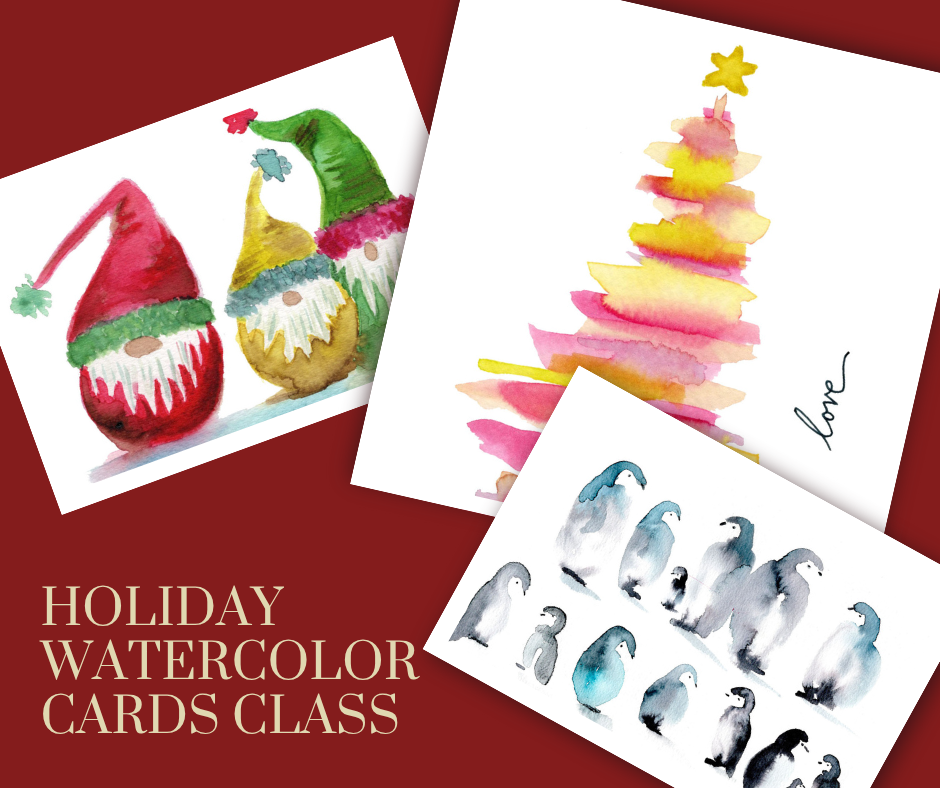 Sassfras Galleria, Wahoo, Nebraska: Watercolor Holiday Cards 