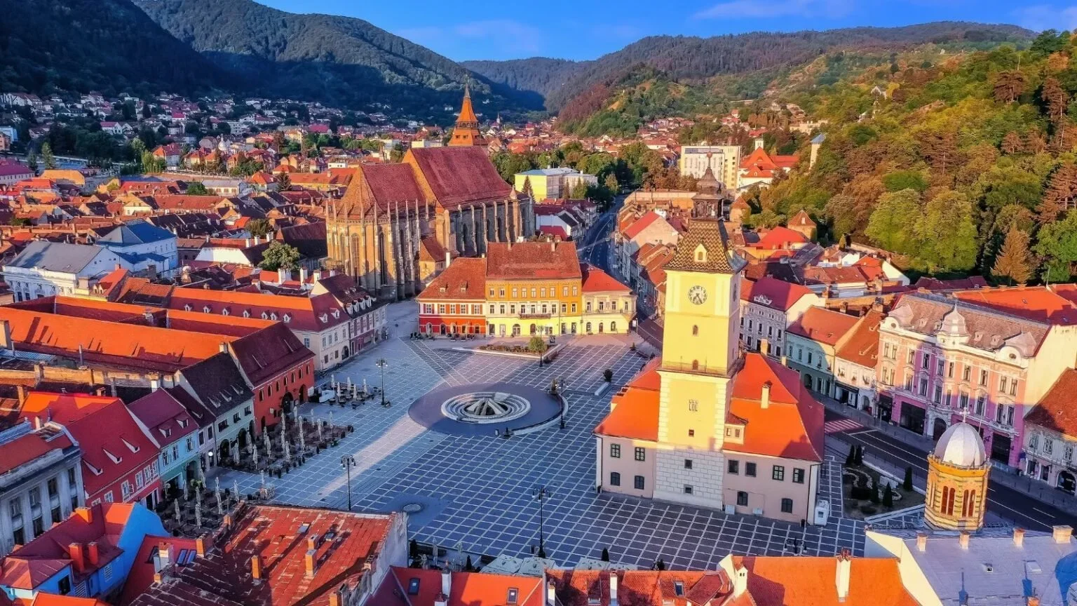 A photo of Piata Sfatului in Brasov, Romania