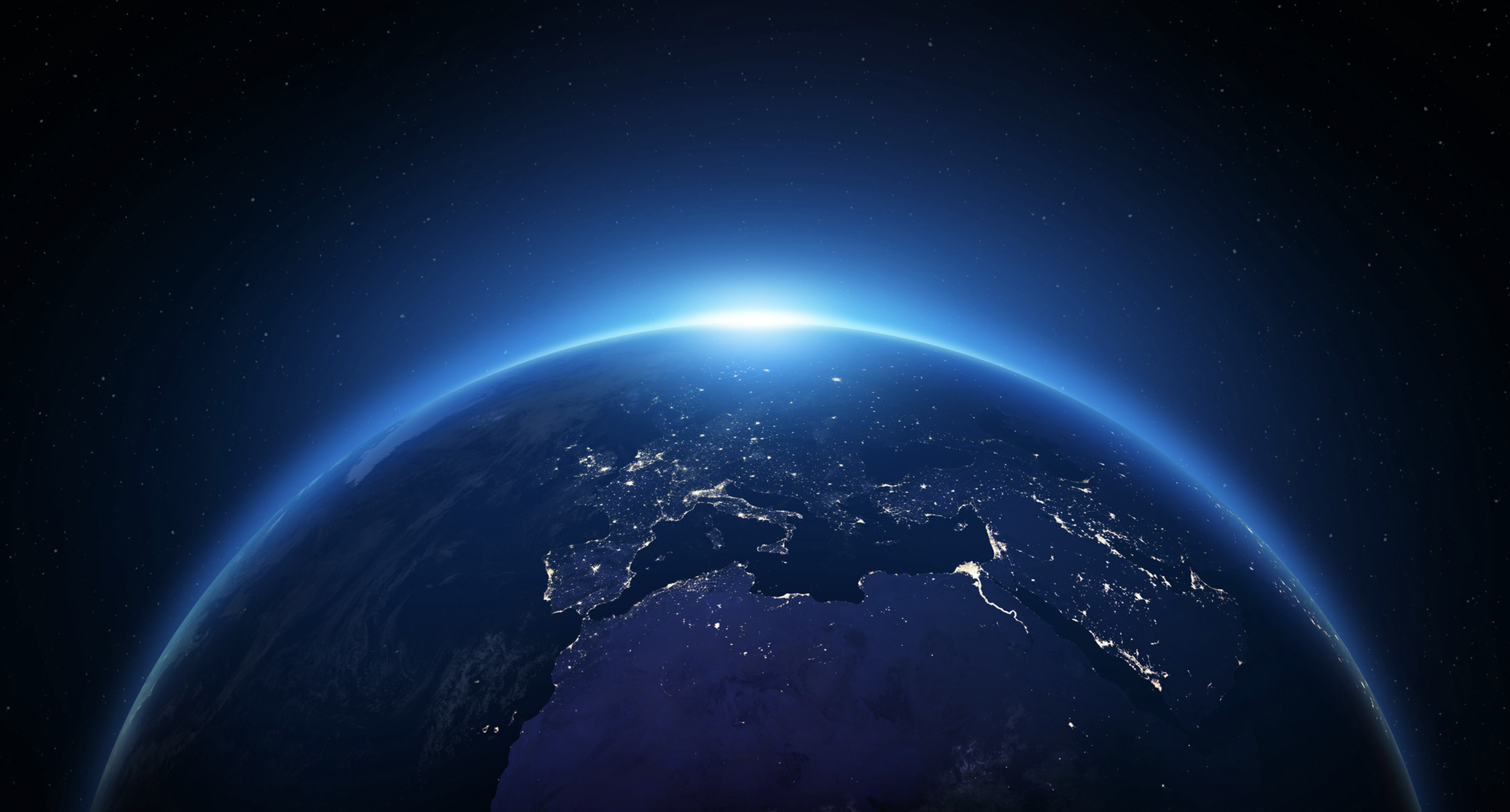 An image of the Earth and horizon from space