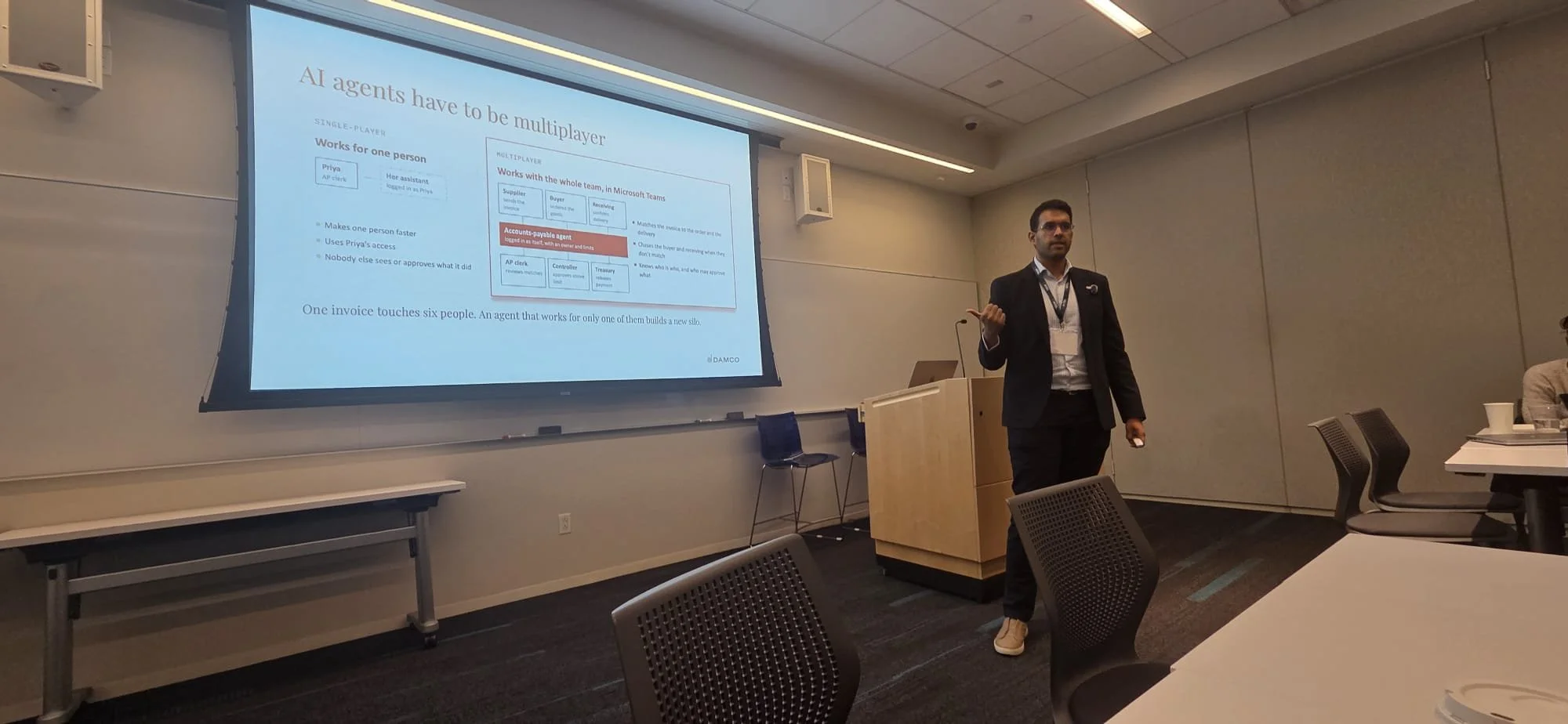 Arnav Gupta presenting a symposium session
