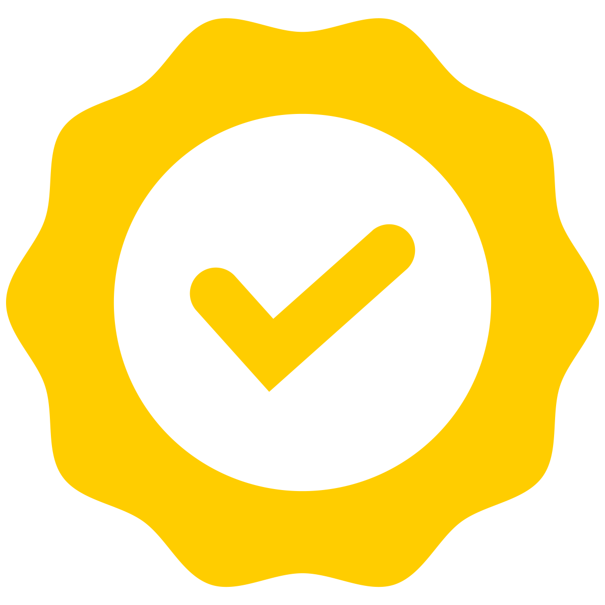 an icon of a badge with a check mark