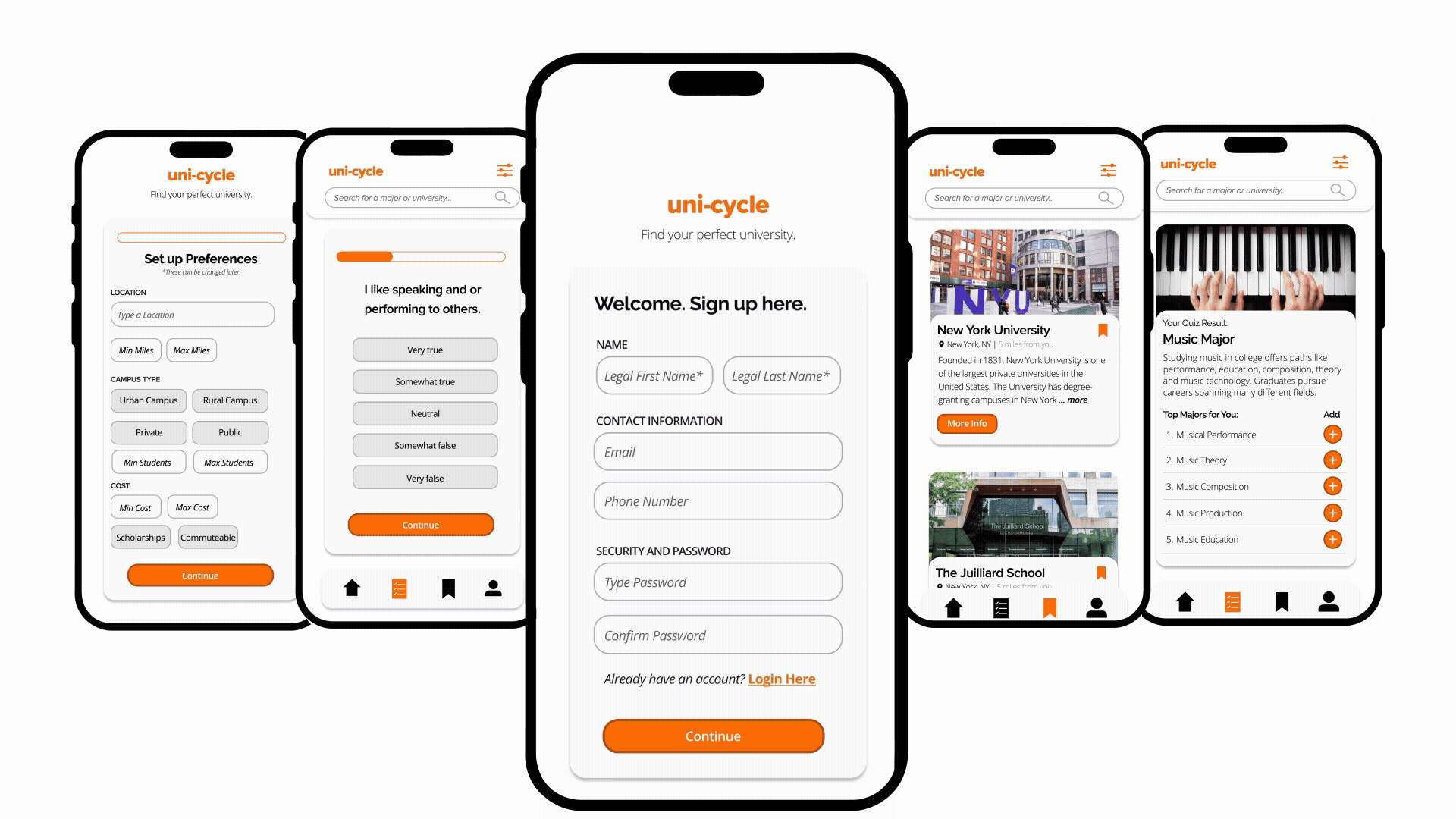 Uni-Cycle - Mobile App Design