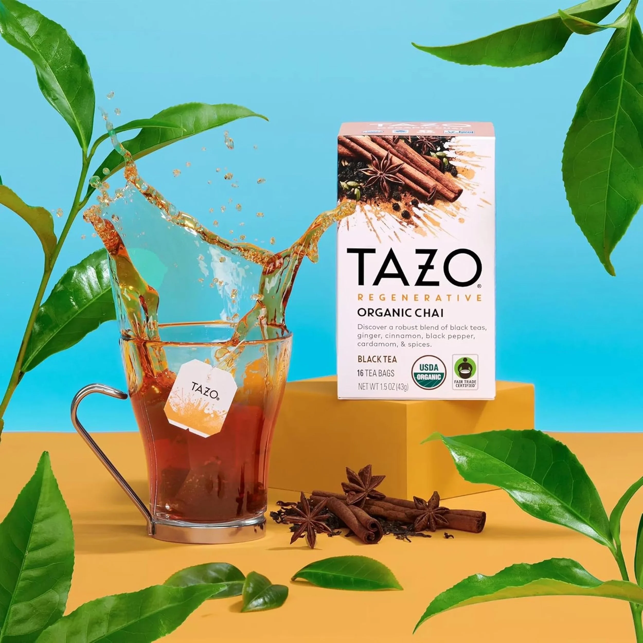 LABEL COPY: We get pretty intense when it comes to discovering the best tasting teas and richest spices from around the world. Our Organic Chai is the result of all that tireless questing, featuring the boldest black teas blended with rich notes of c