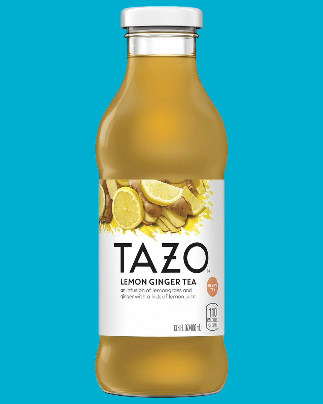 LABEL COPY: Our tangy Lemon Ginger herbal infusion of zippy lemongrass, ginger and rose hips with a kick of lemon juice snaps you back into action with every sip.