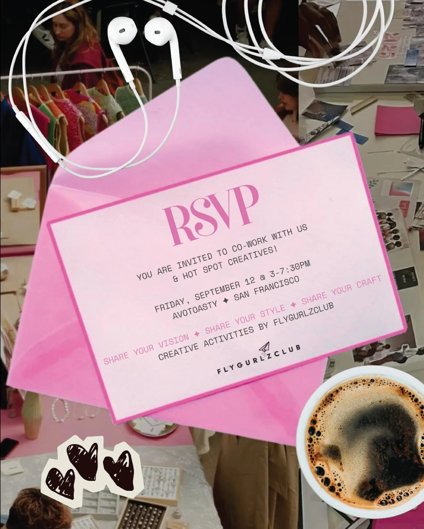 RSVP for this Friday! ☕️💖🦋💌

We&rsquo;re so happy to join our friends at @hotspotcreatives for a creative co-work sesh in the vibey @avotoastysf in SF FiDi 🫶🏽

Bring your project or ideas, network with other creatives in the community, and join 