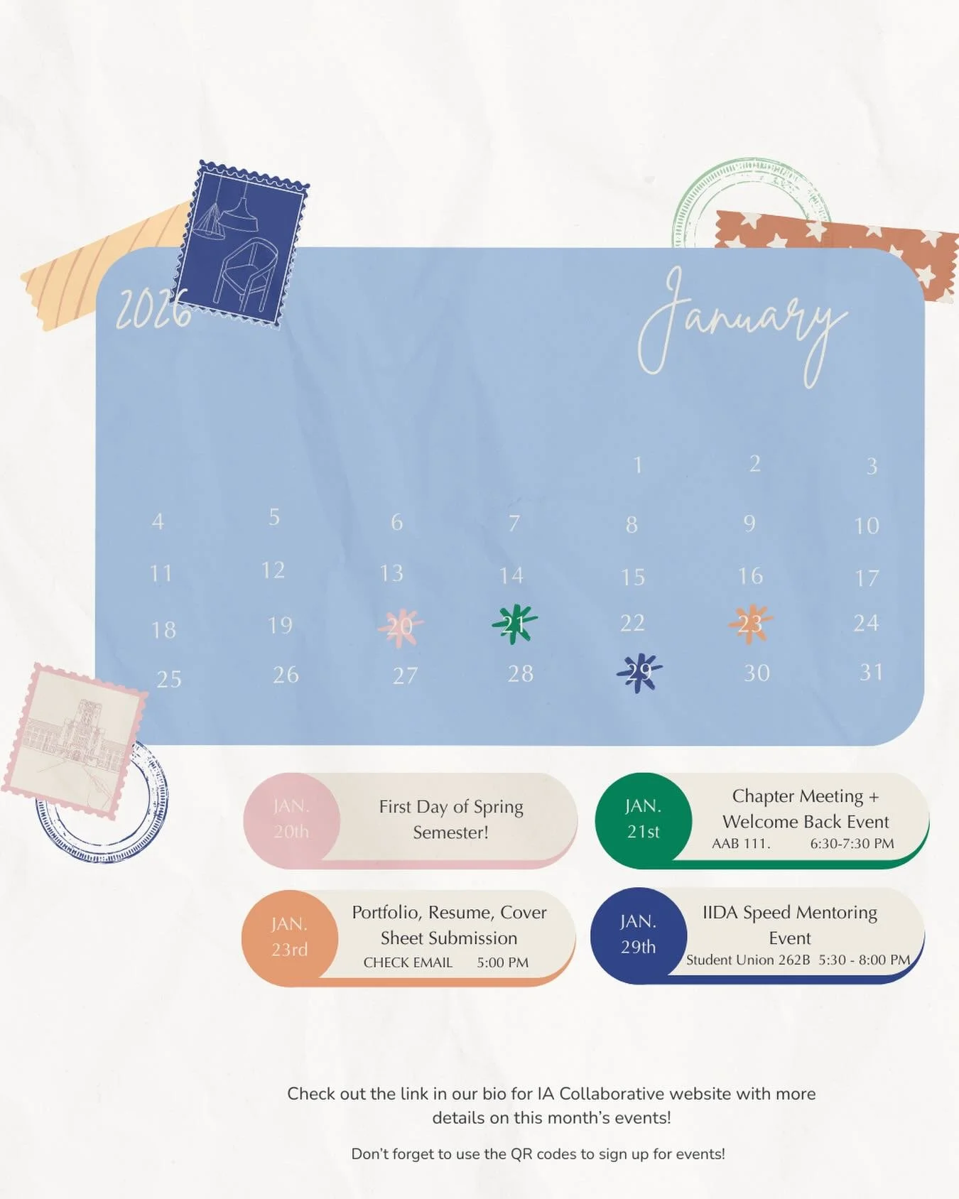 Welcome back! Check out the calendar for our upcoming events.